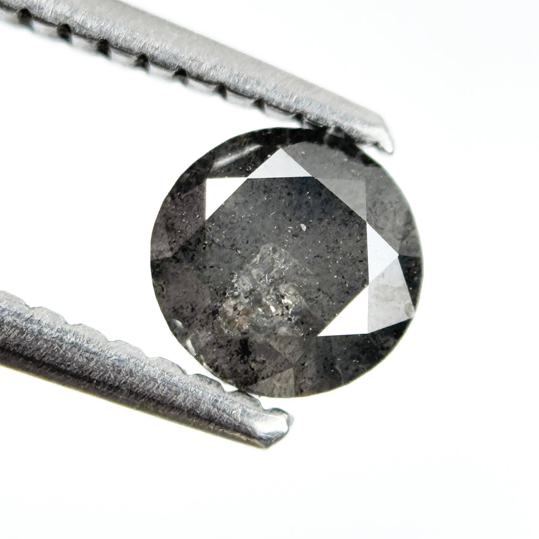 0.70 Ct Round Brilliant Cut Grey Natural Salt and Pepper Diamond