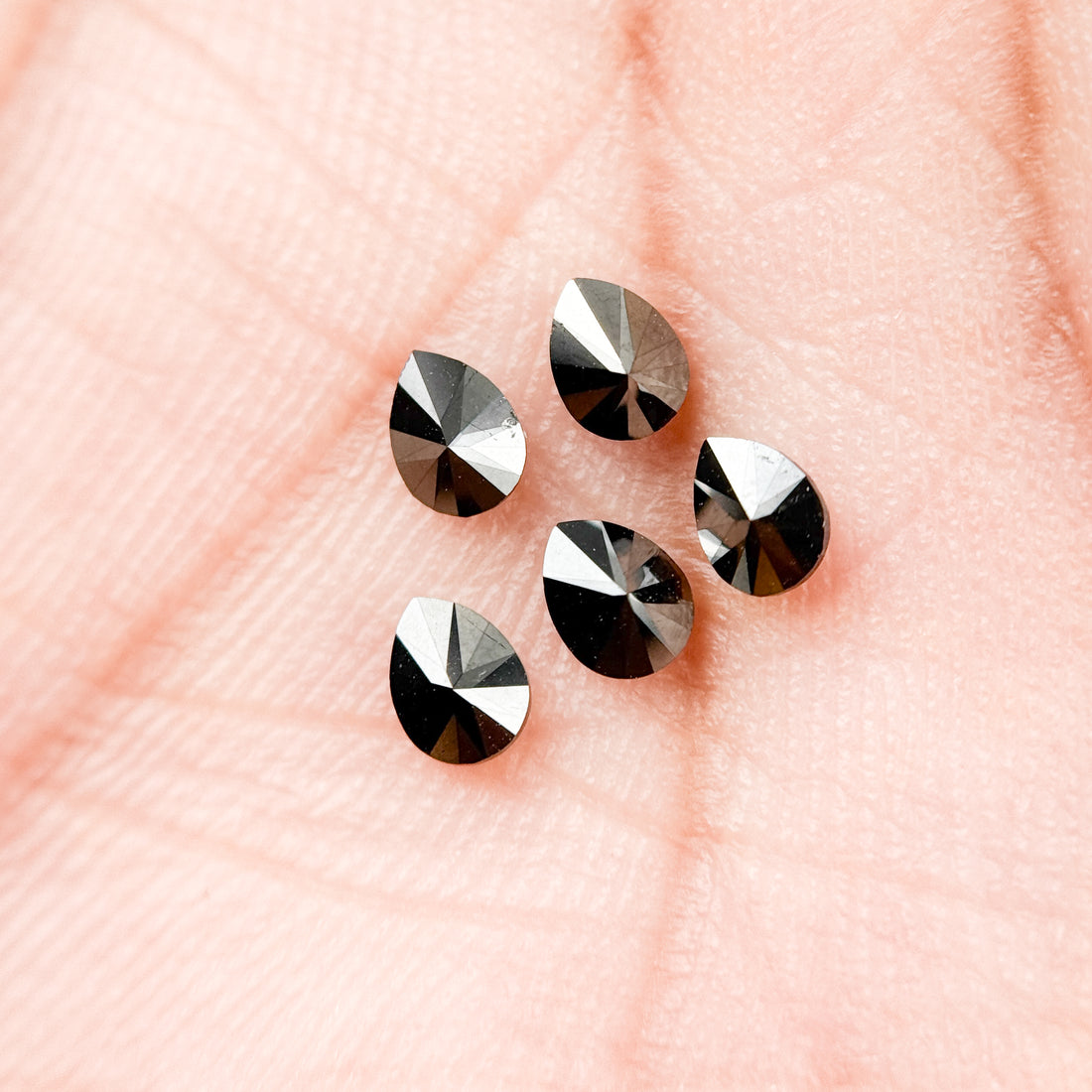 4 X 3 MM Pear Rose Cut Black Natural Fancy Diamond