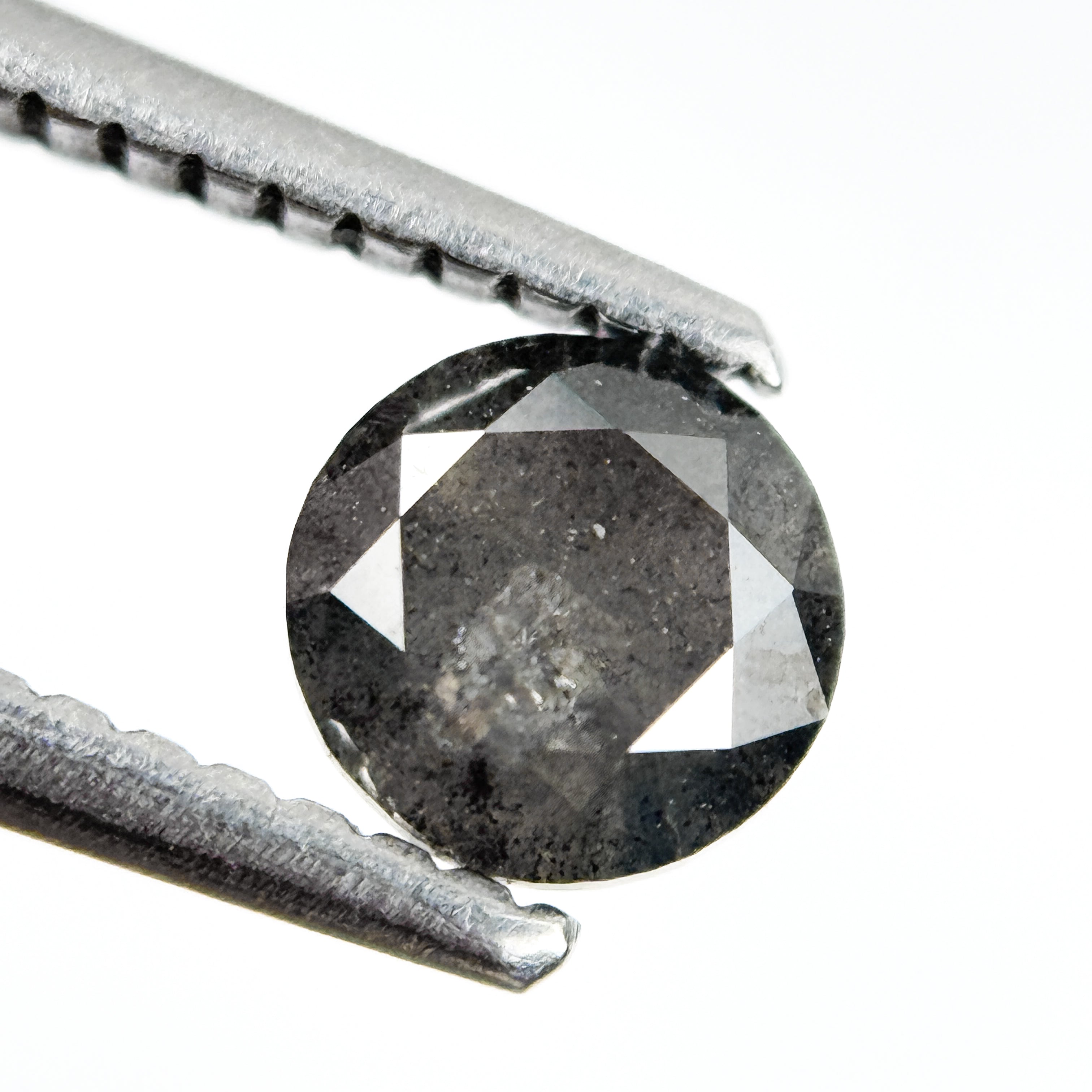 0.70 Ct Round Brilliant Cut Grey Natural Salt and Pepper Diamond