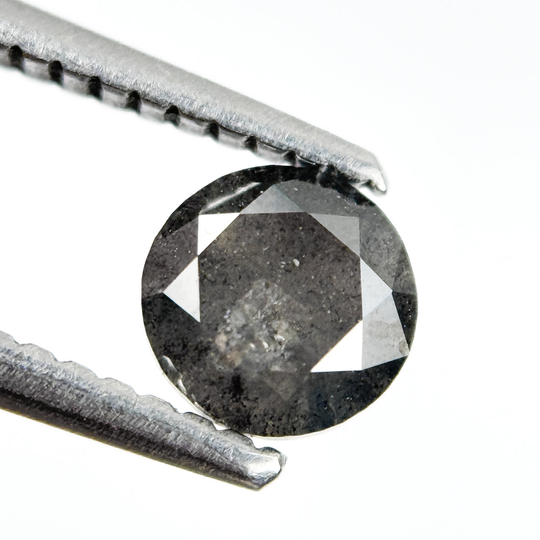 0.70 Ct Round Brilliant Cut Grey Natural Salt and Pepper Diamond