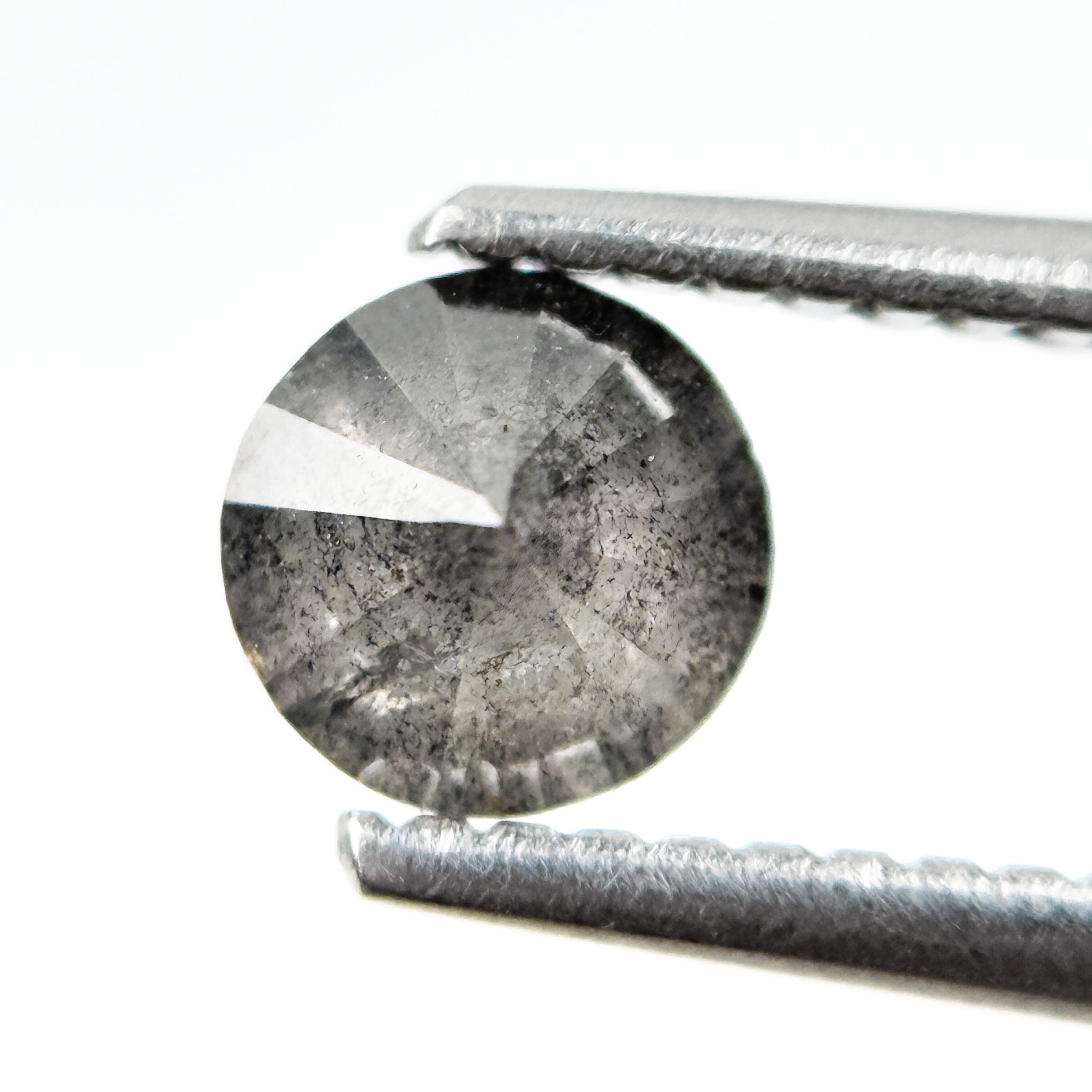 0.70 Ct Round Brilliant Cut Grey Natural Salt and Pepper Diamond