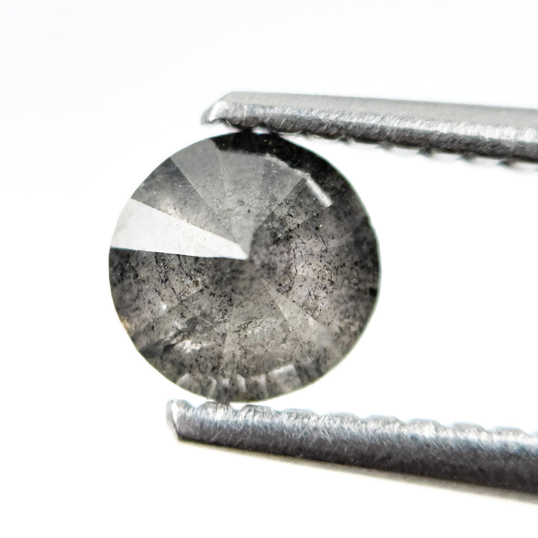 0.70 Ct Round Brilliant Cut Grey Natural Salt and Pepper Diamond