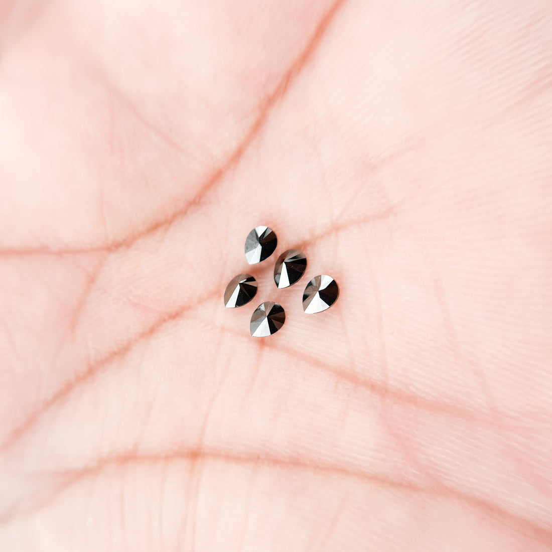4 X 3 MM Pear Rose Cut Black Natural Fancy Diamond