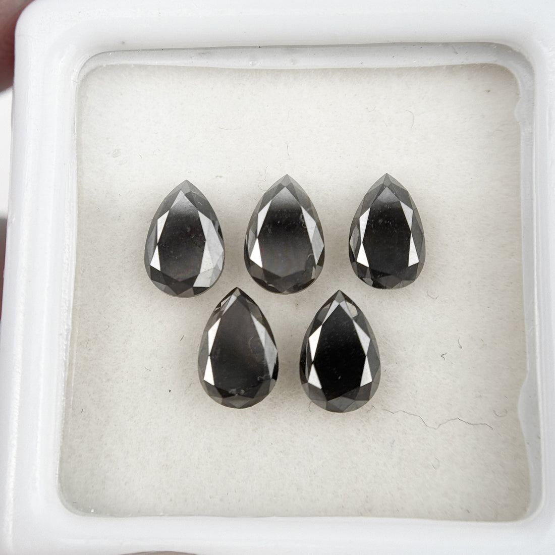 6 X 4 MM Pear Brilliant Cut Black Natural Fancy Diamond