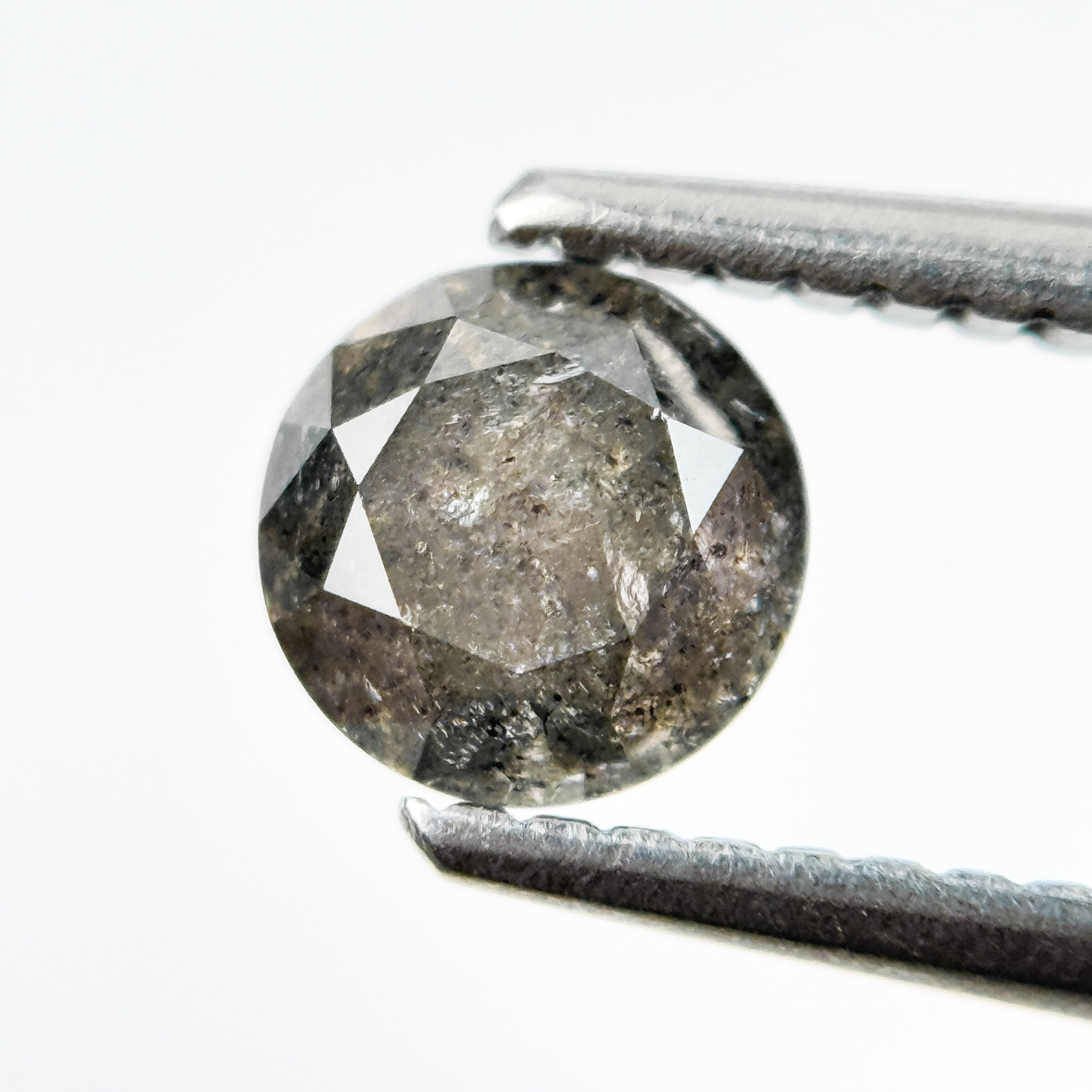 0.73 Ct Round Brilliant Cut Grey Natural Salt and Pepper Diamond