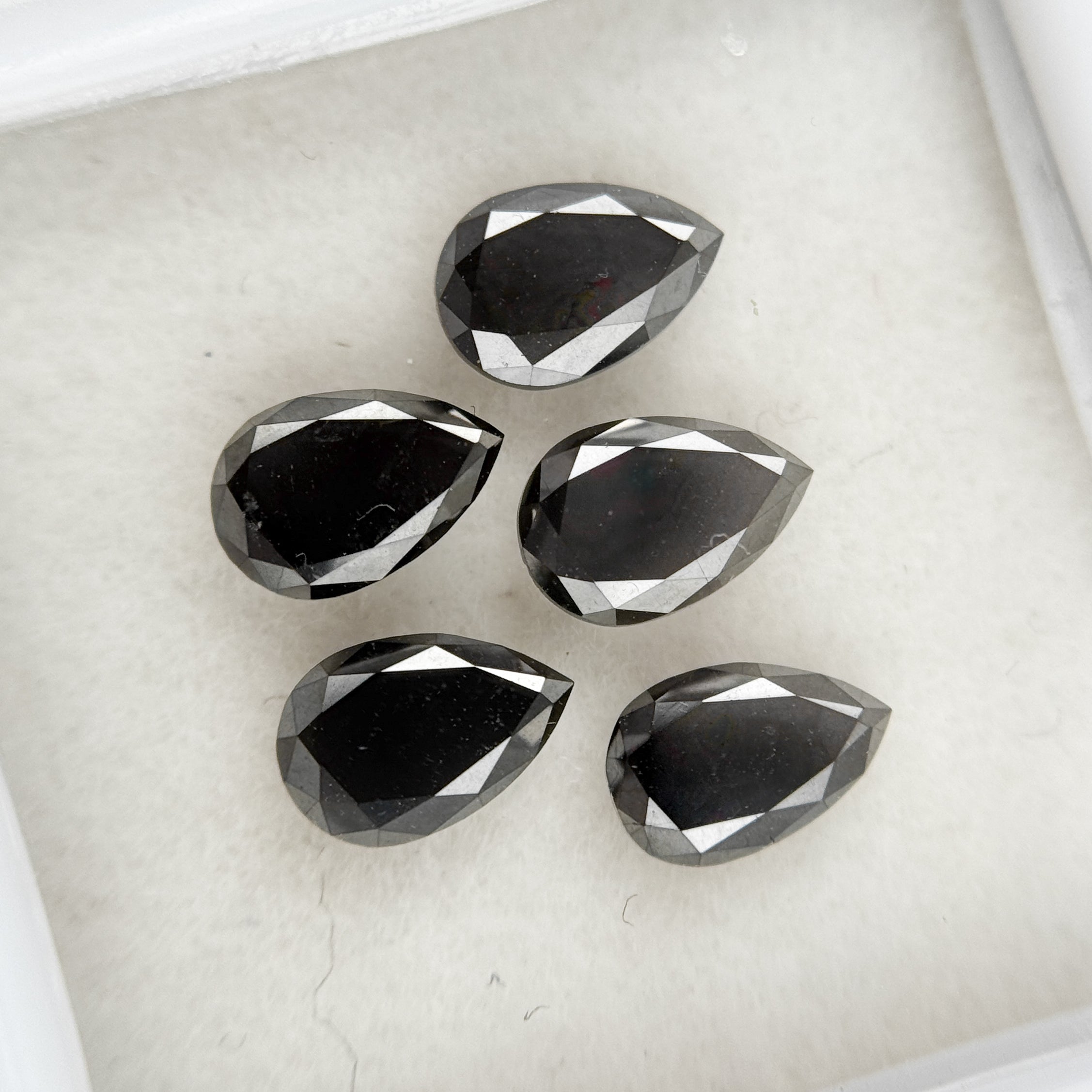 6 X 4 MM Pear Brilliant Cut Black Natural Fancy Diamond