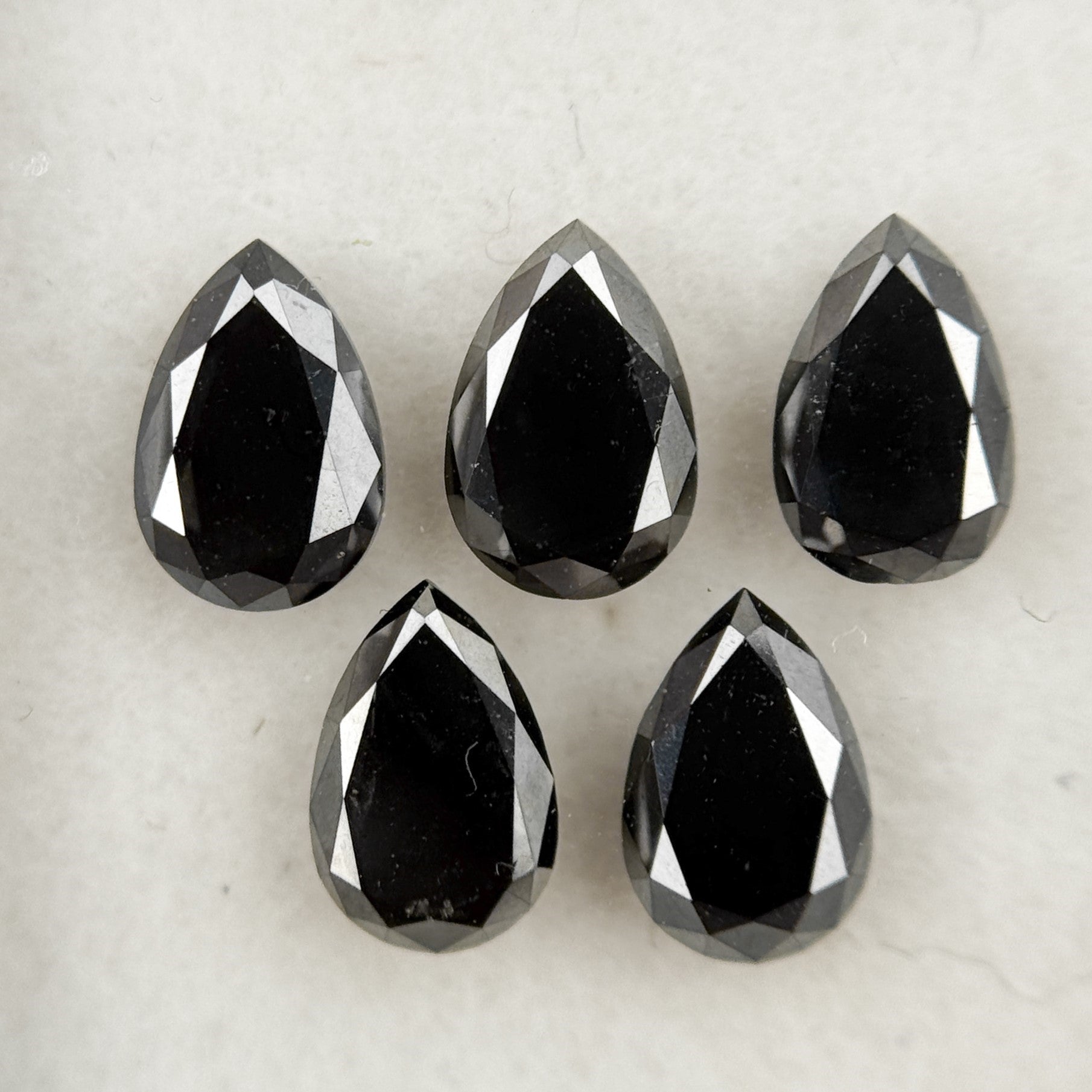 6 X 4 MM Pear Brilliant Cut Black Natural Fancy Diamond