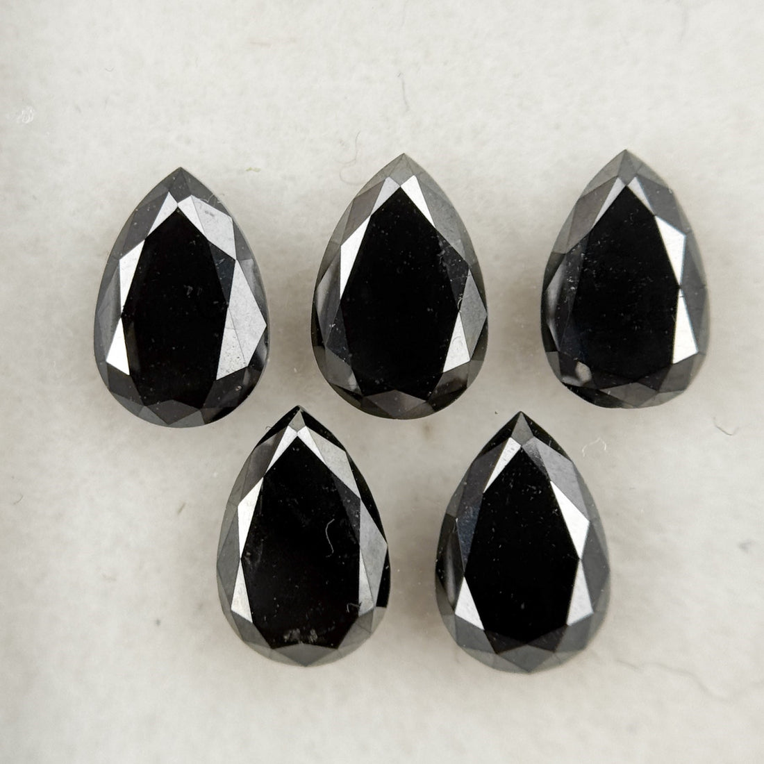 6 X 4 MM Pear Brilliant Cut Black Natural Fancy Diamond