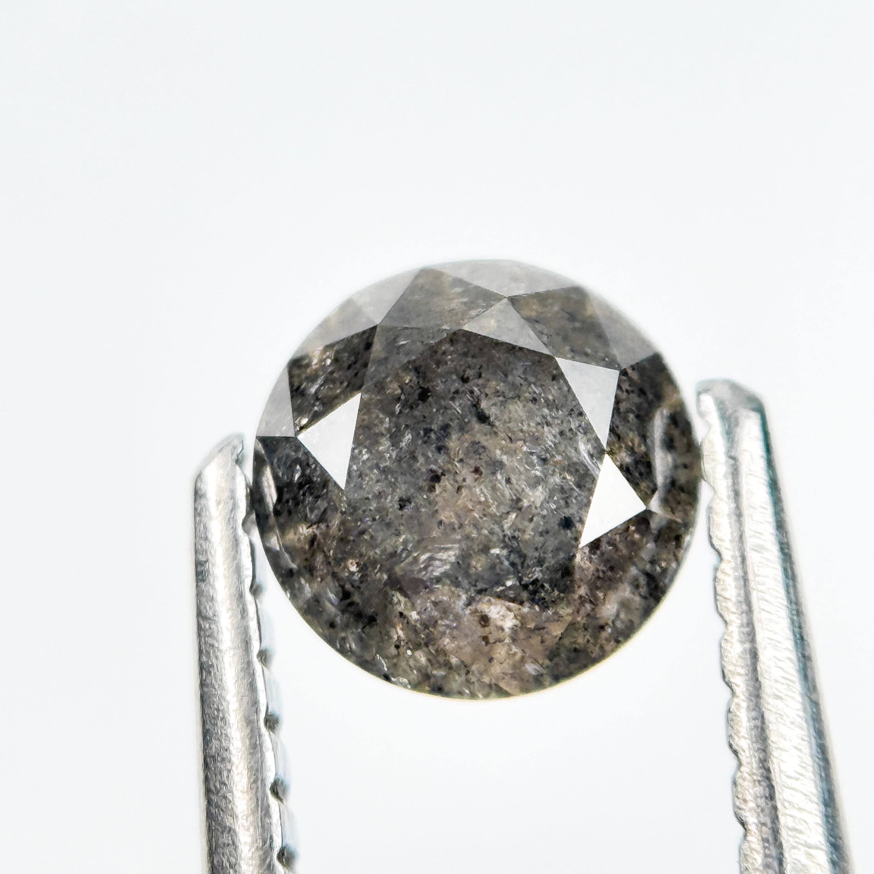 0.73 Ct Round Brilliant Cut Grey Natural Salt and Pepper Diamond