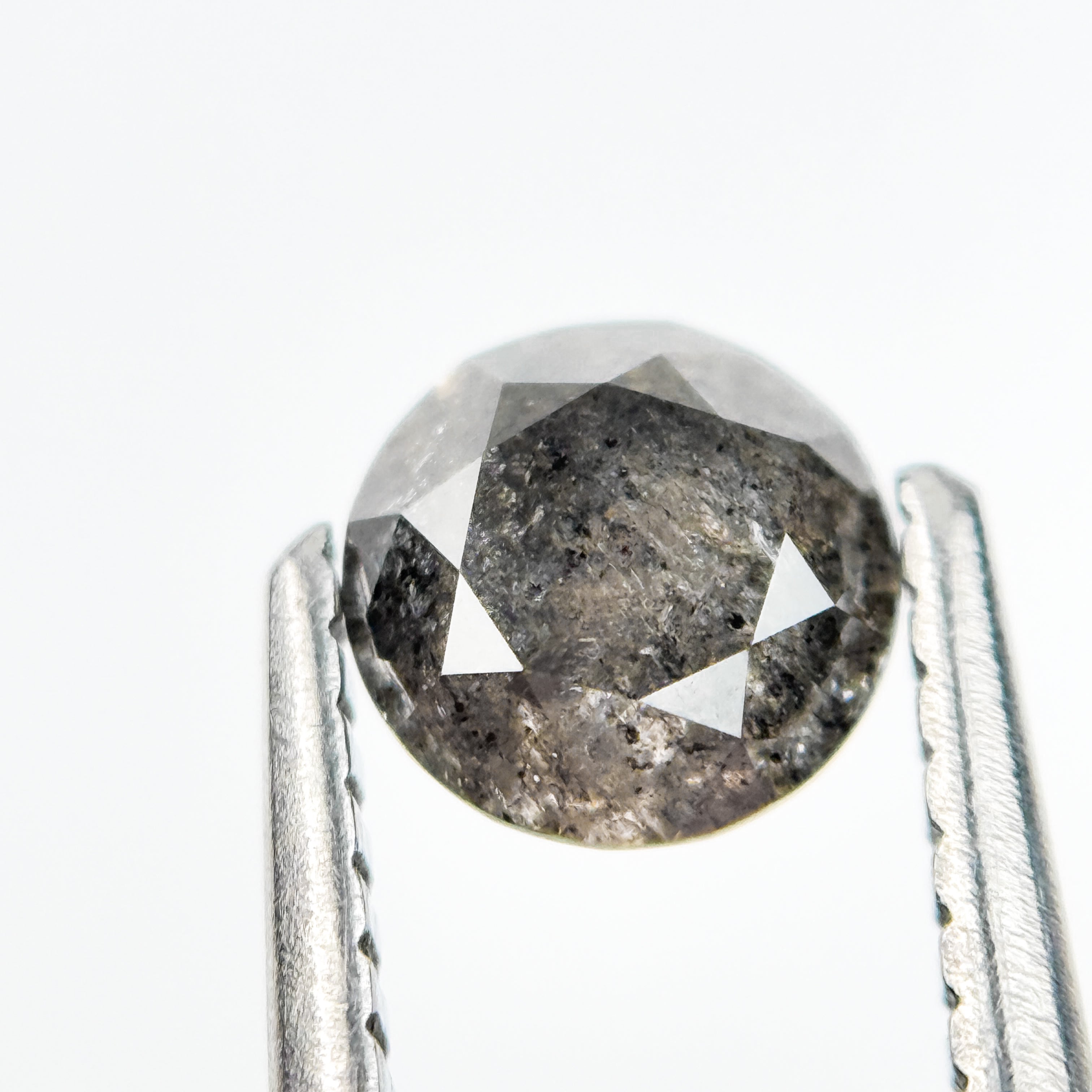 0.73 Ct Round Brilliant Cut Grey Natural Salt and Pepper Diamond