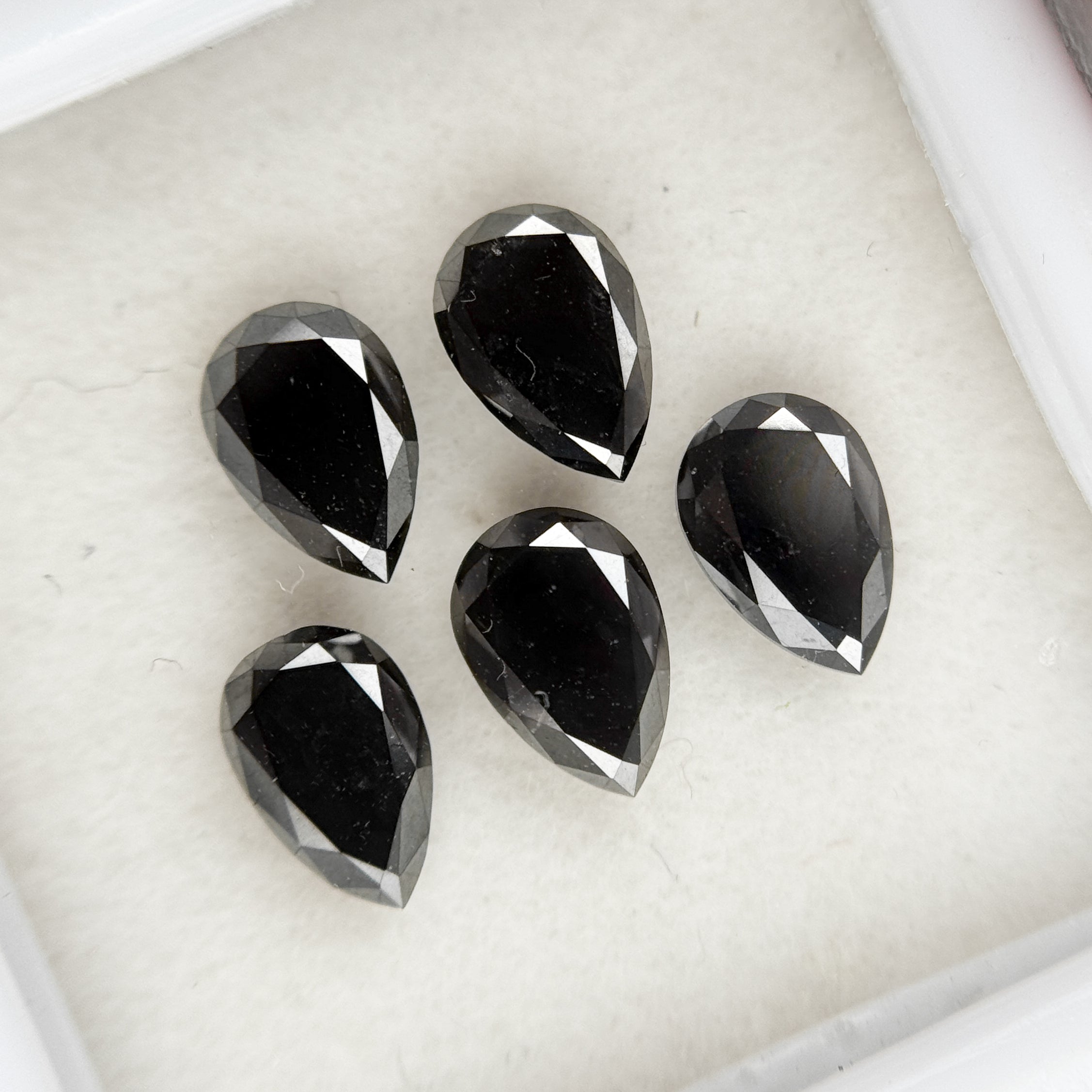 6 X 4 MM Pear Brilliant Cut Black Natural Fancy Diamond