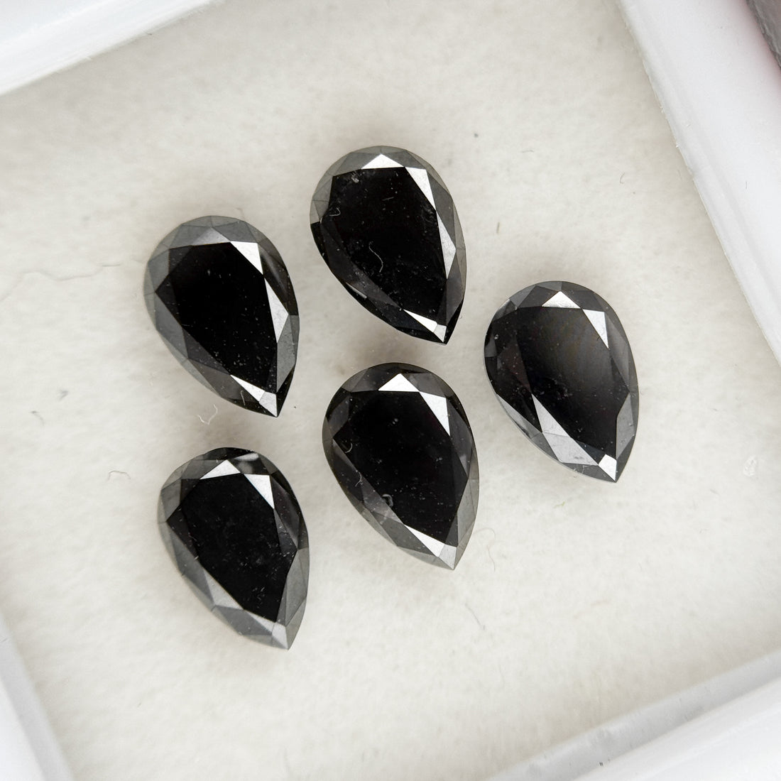 6 X 4 MM Pear Brilliant Cut Black Natural Fancy Diamond