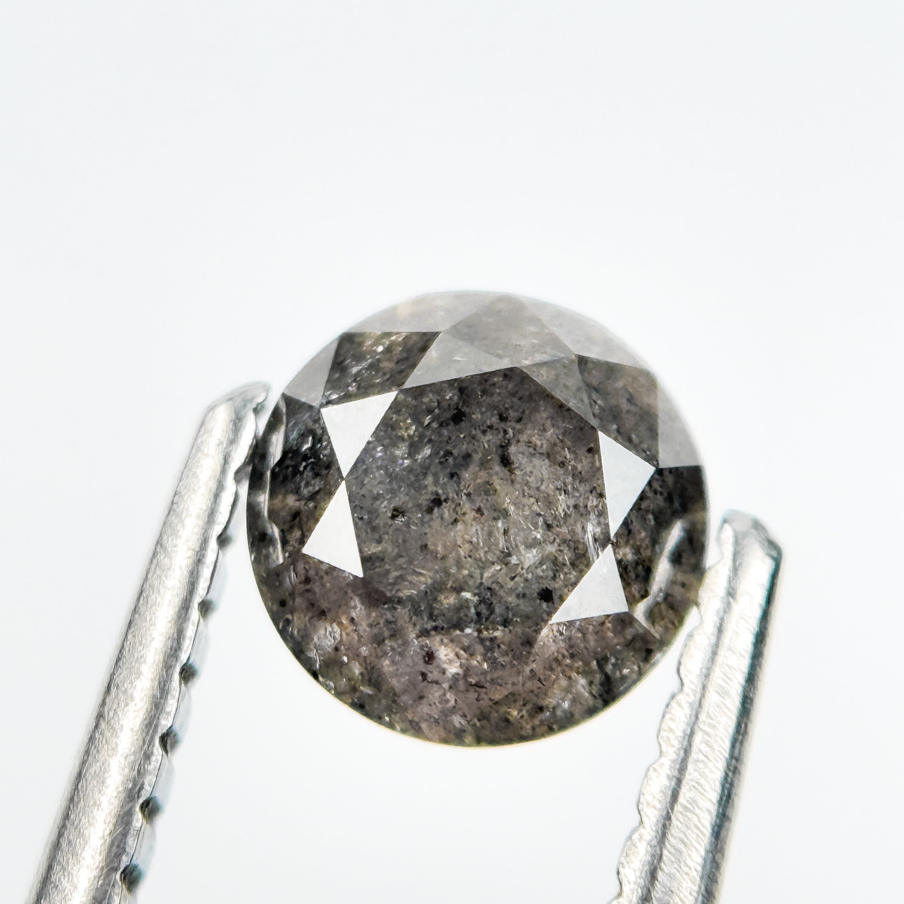0.73 Ct Round Brilliant Cut Grey Natural Salt and Pepper Diamond
