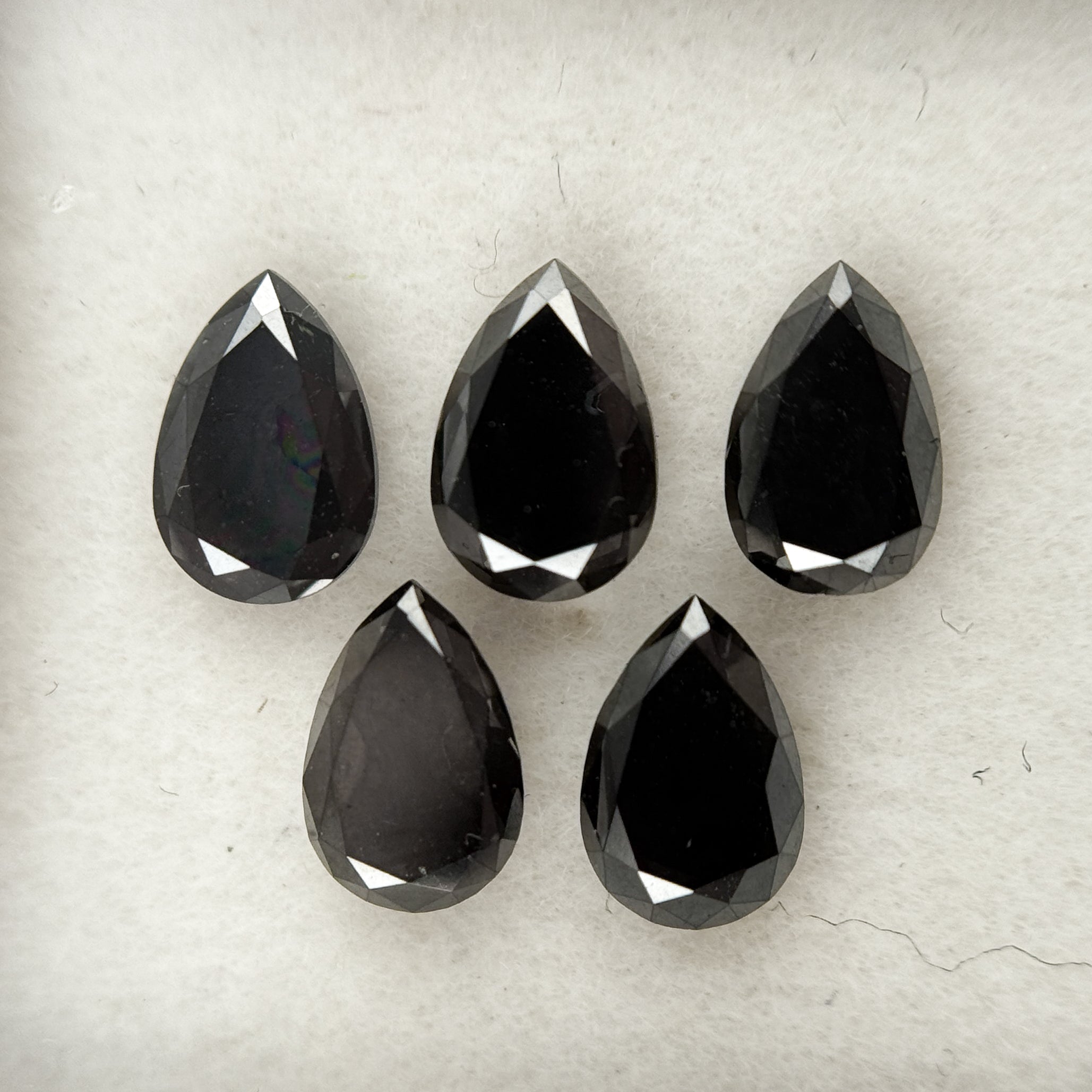 7 X 5 MM Pear Brilliant Cut Black Natural Fancy Diamond