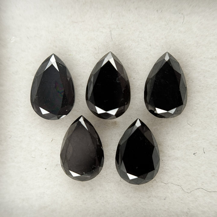 7 X 5 MM Pear Brilliant Cut Black Natural Fancy Diamond