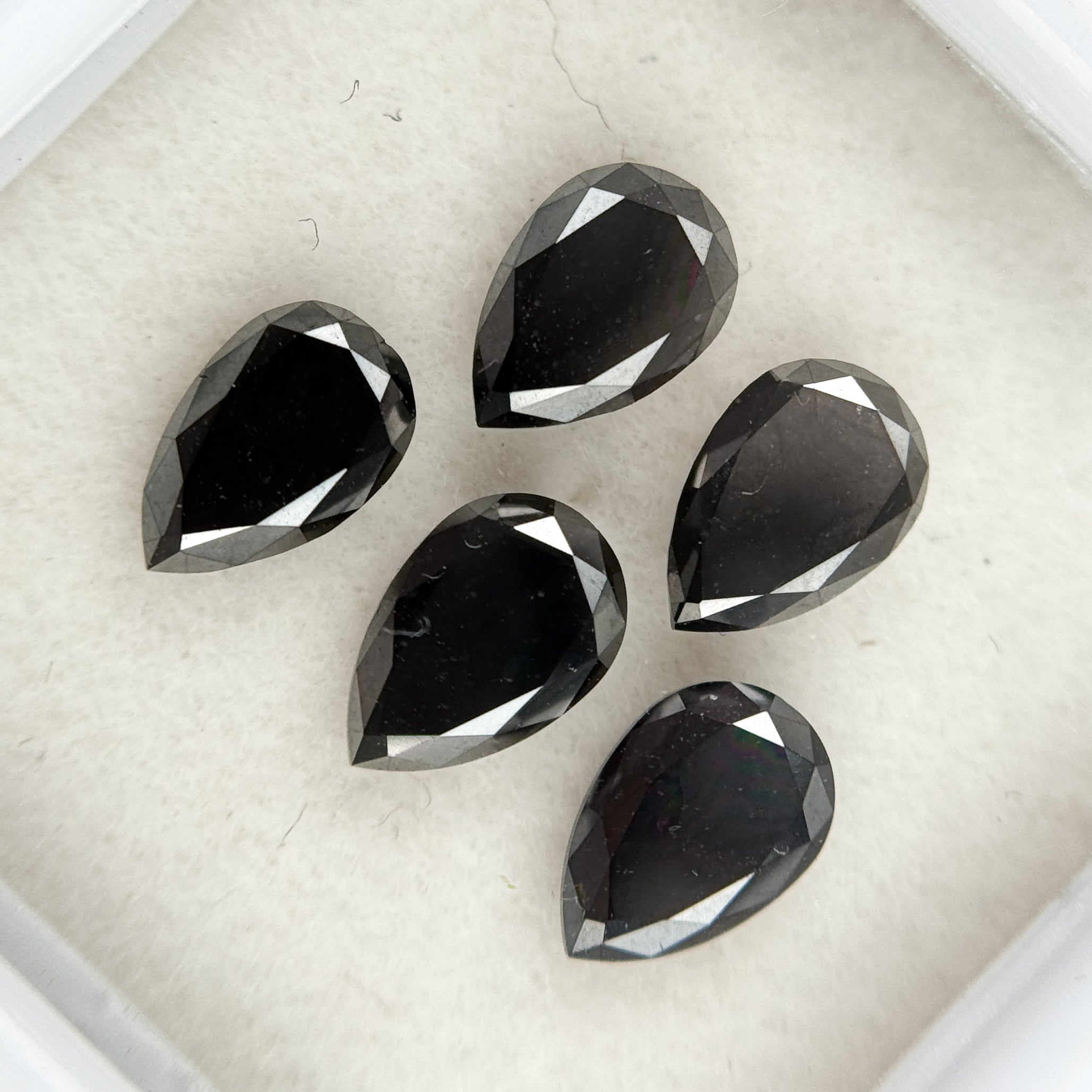 7 X 5 MM Pear Brilliant Cut Black Natural Fancy Diamond