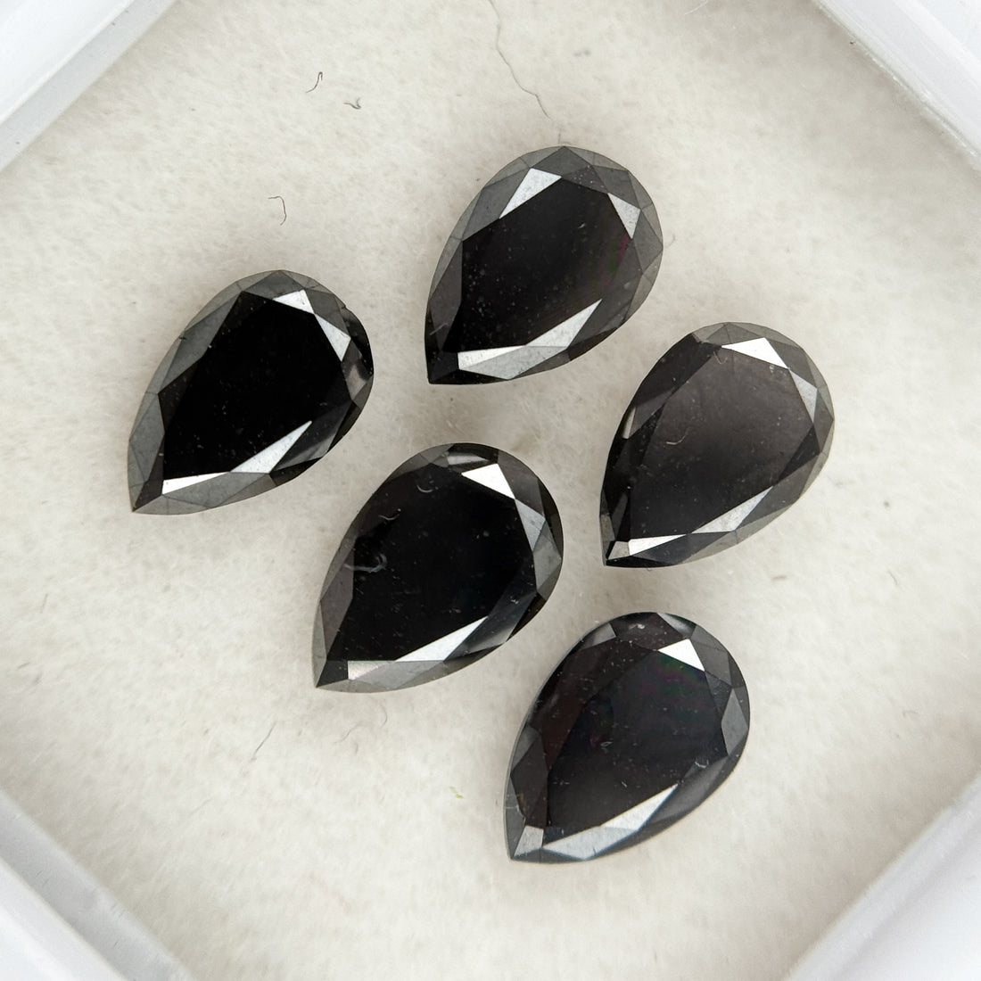 7 X 5 MM Pear Brilliant Cut Black Natural Fancy Diamond