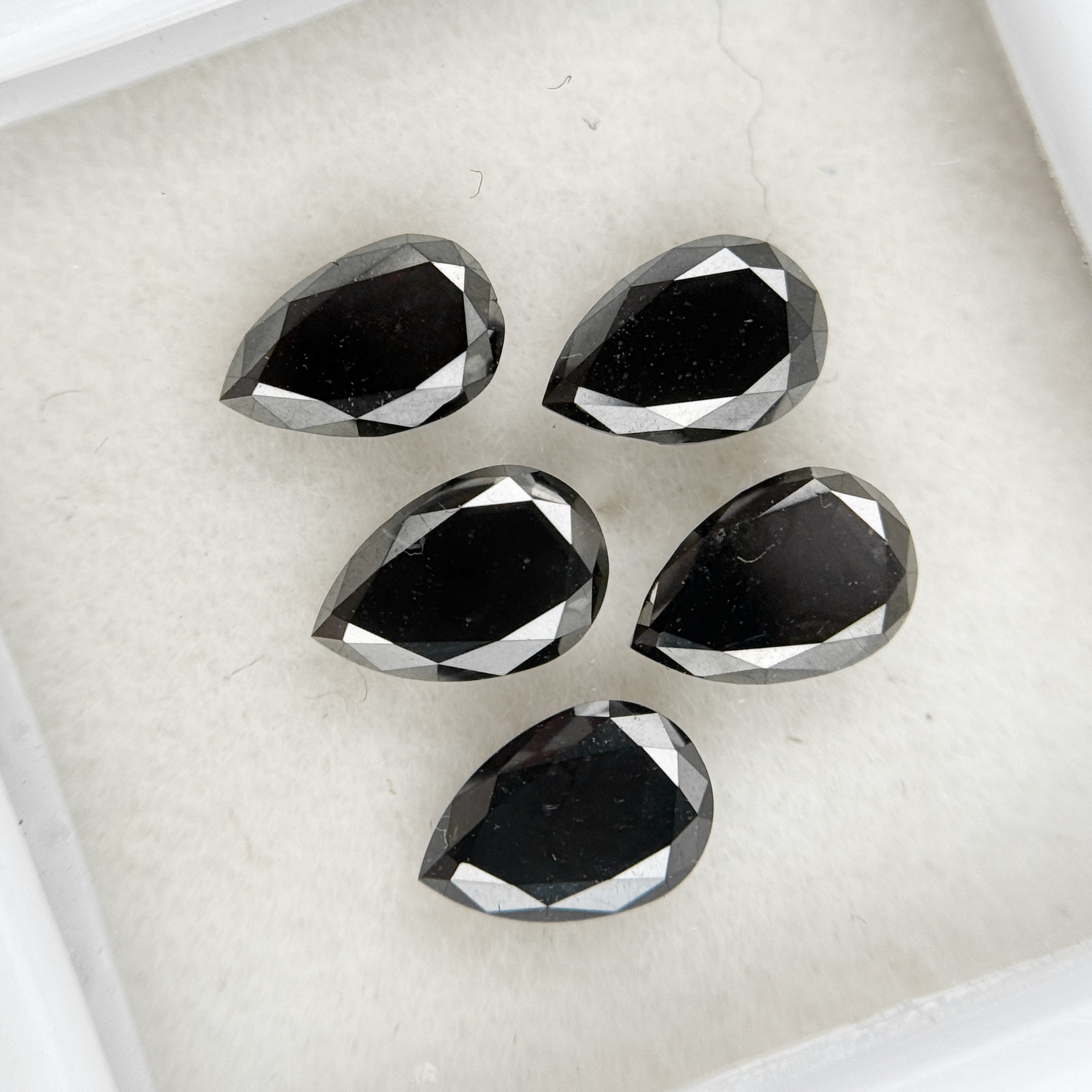 6 X 4 MM Pear Brilliant Cut Black Natural Fancy Diamond