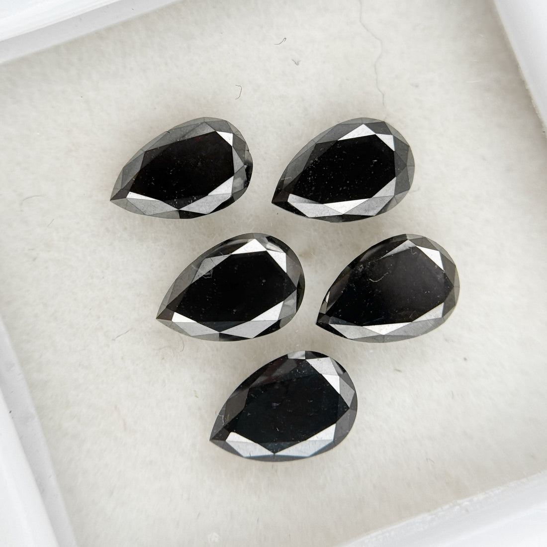 6 X 4 MM Pear Brilliant Cut Black Natural Fancy Diamond