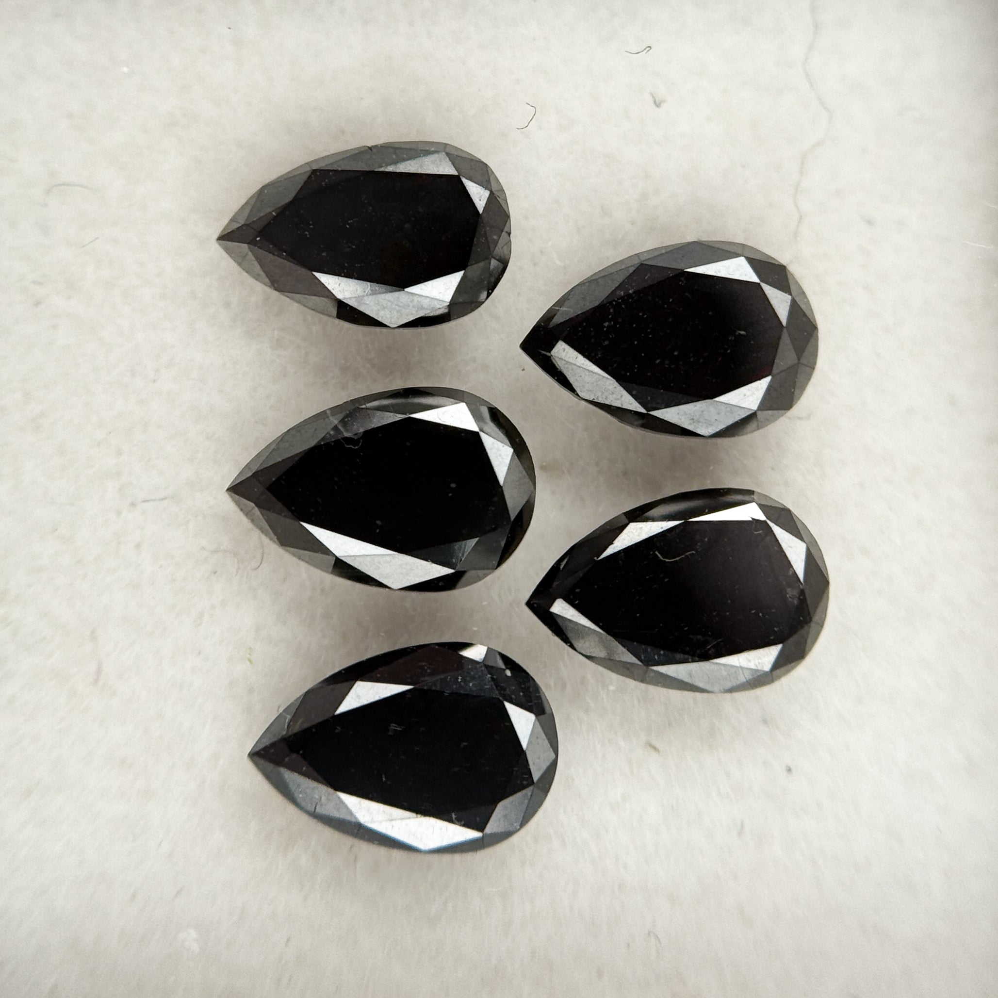 7 X 5 MM Pear Brilliant Cut Black Natural Fancy Diamond