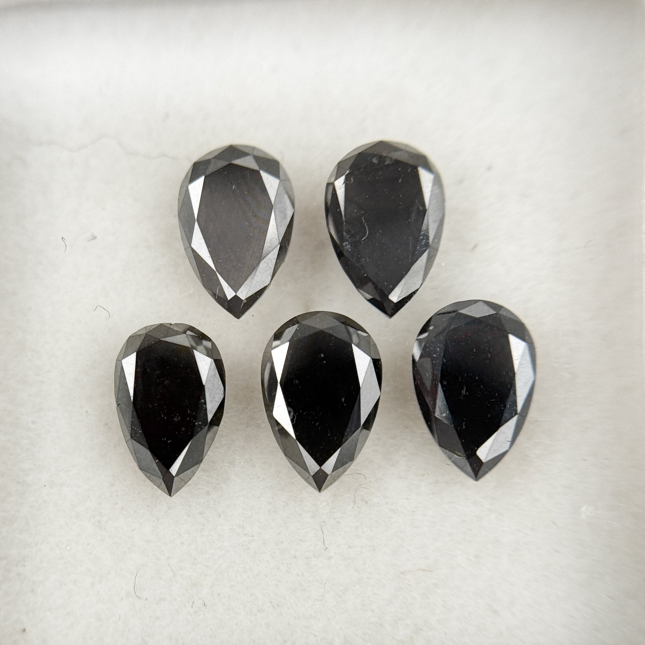 6 X 4 MM Pear Brilliant Cut Black Natural Fancy Diamond