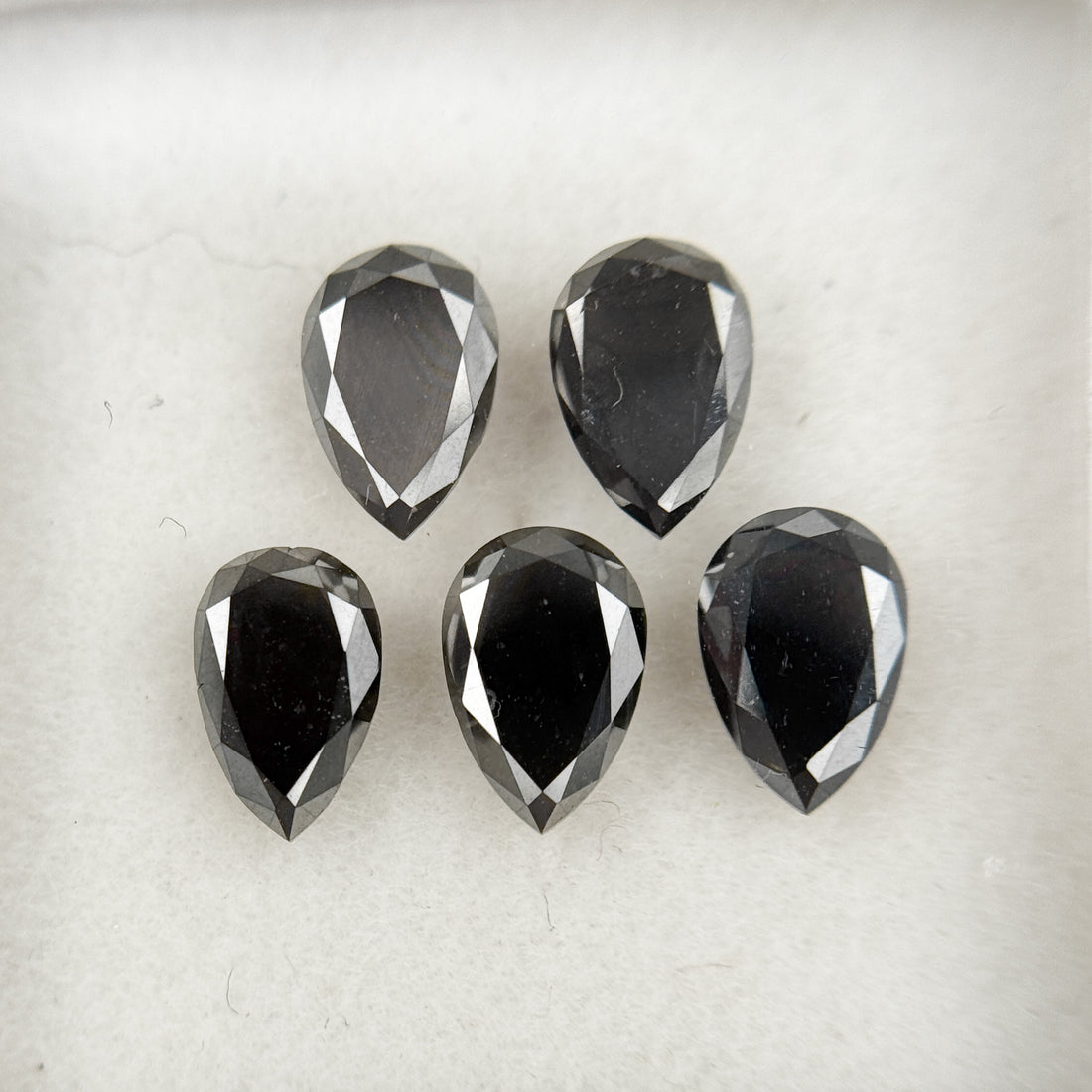 6 X 4 MM Pear Brilliant Cut Black Natural Fancy Diamond