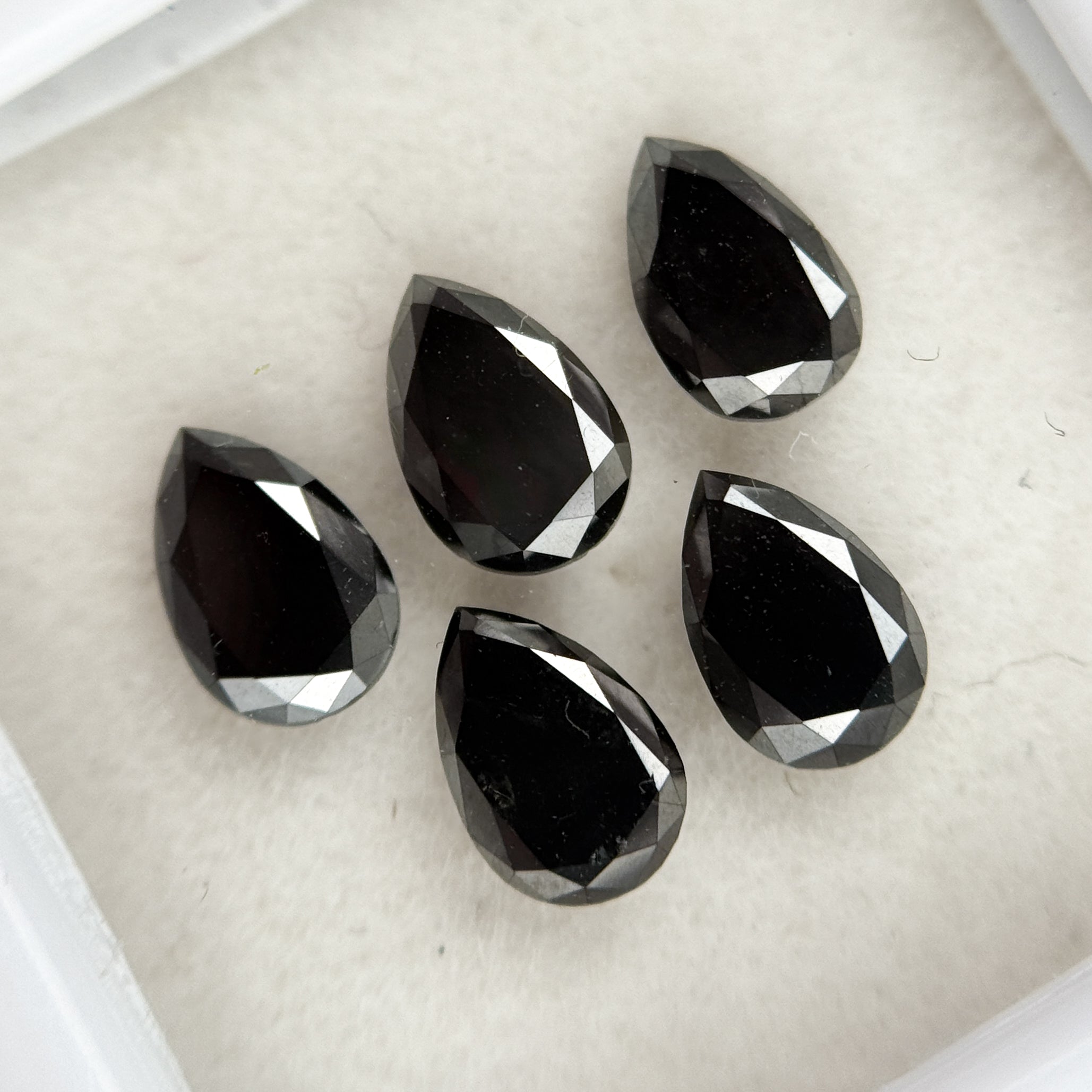 7 X 5 MM Pear Brilliant Cut Black Natural Fancy Diamond