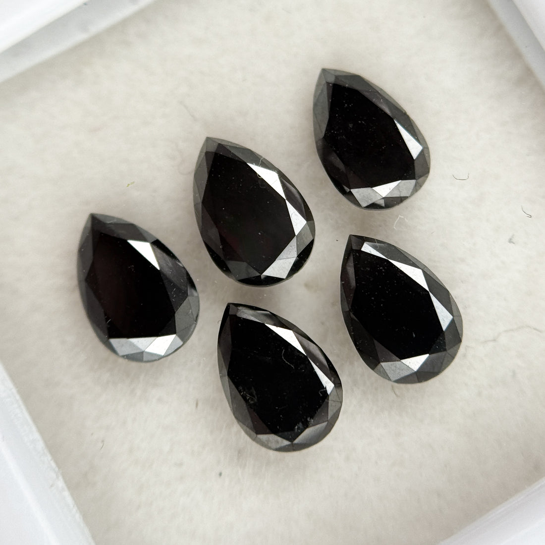 7 X 5 MM Pear Brilliant Cut Black Natural Fancy Diamond