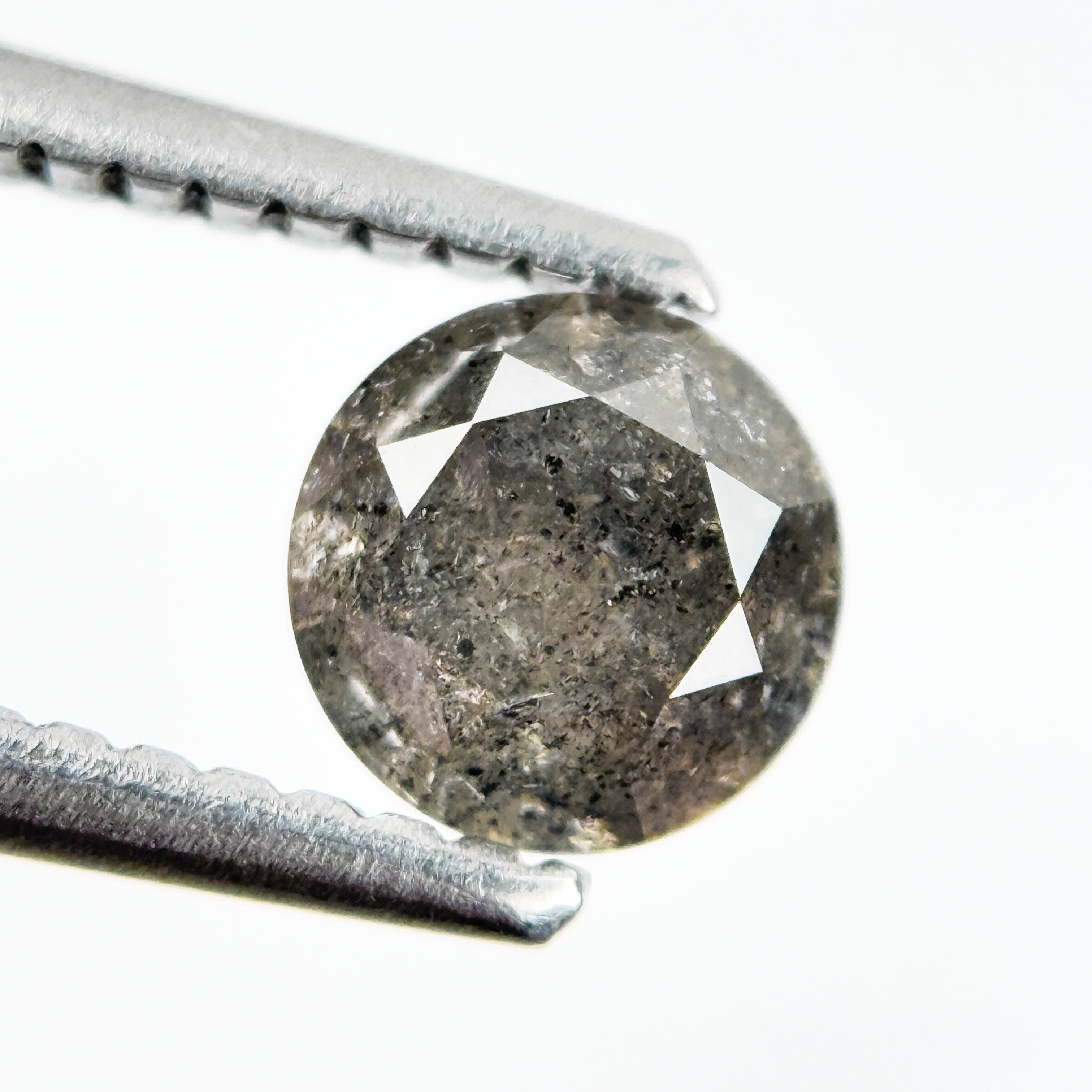 0.73 Ct Round Brilliant Cut Grey Natural Salt and Pepper Diamond