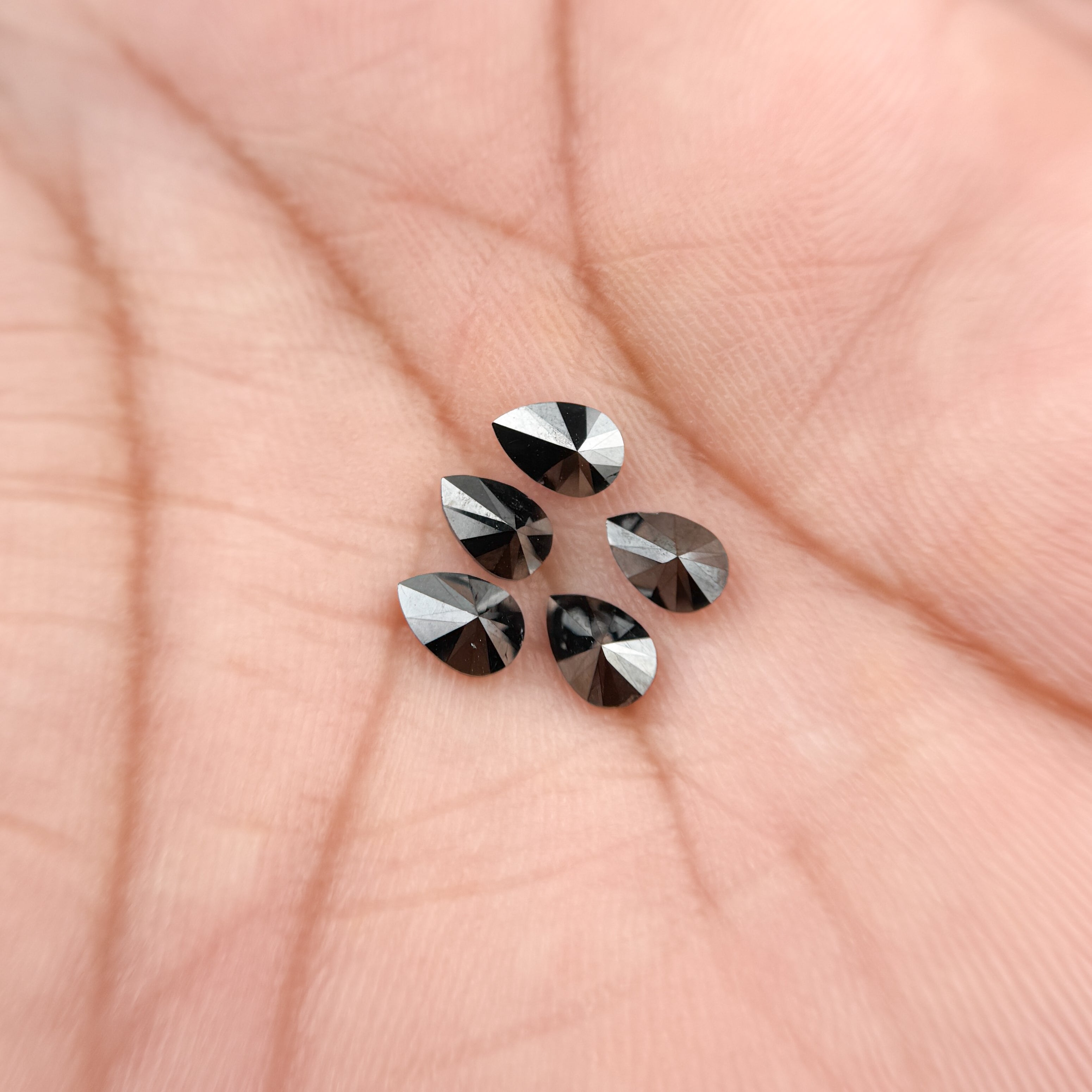 6 X 4 MM Pear Brilliant Cut Black Natural Fancy Diamond