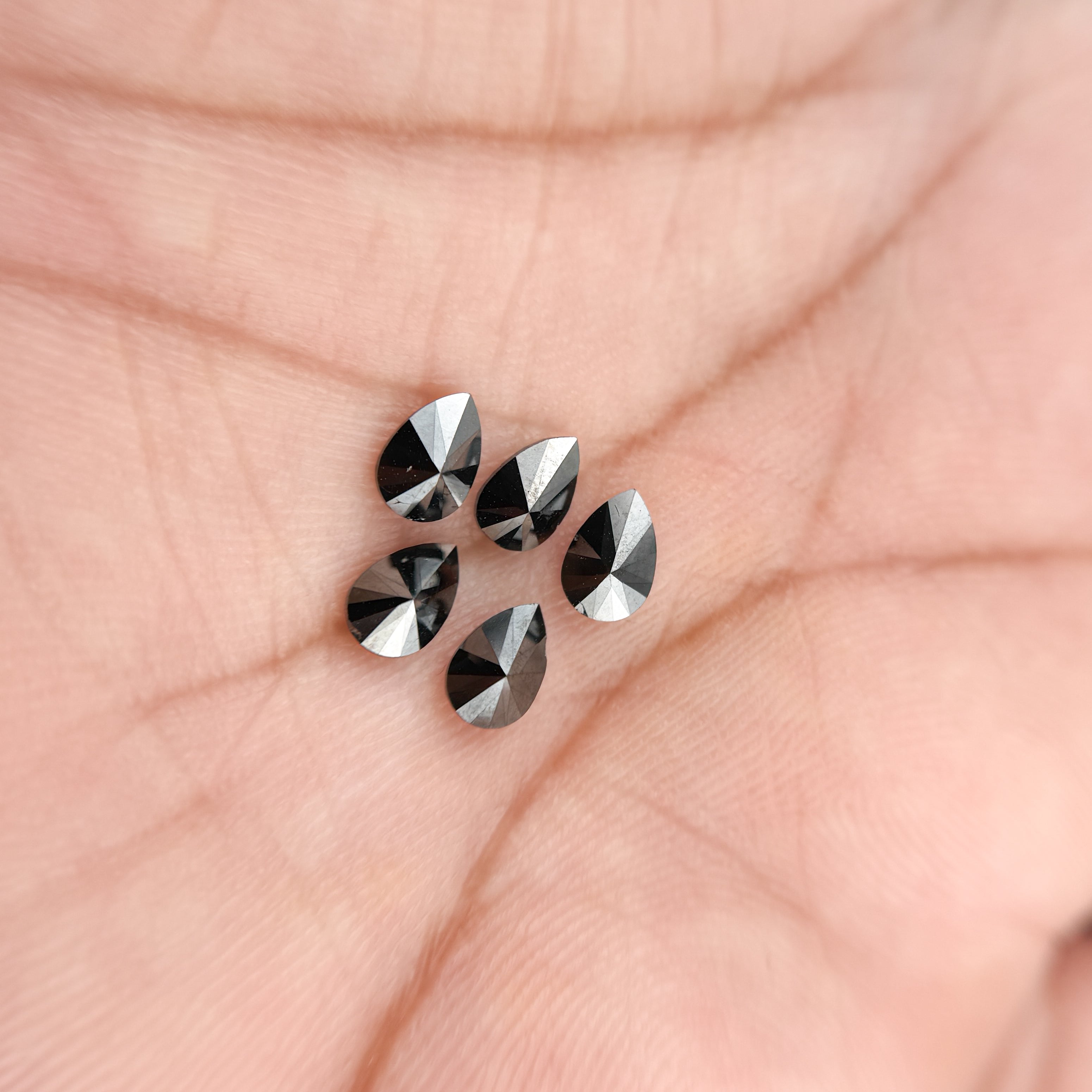 6 X 4 MM Pear Brilliant Cut Black Natural Fancy Diamond