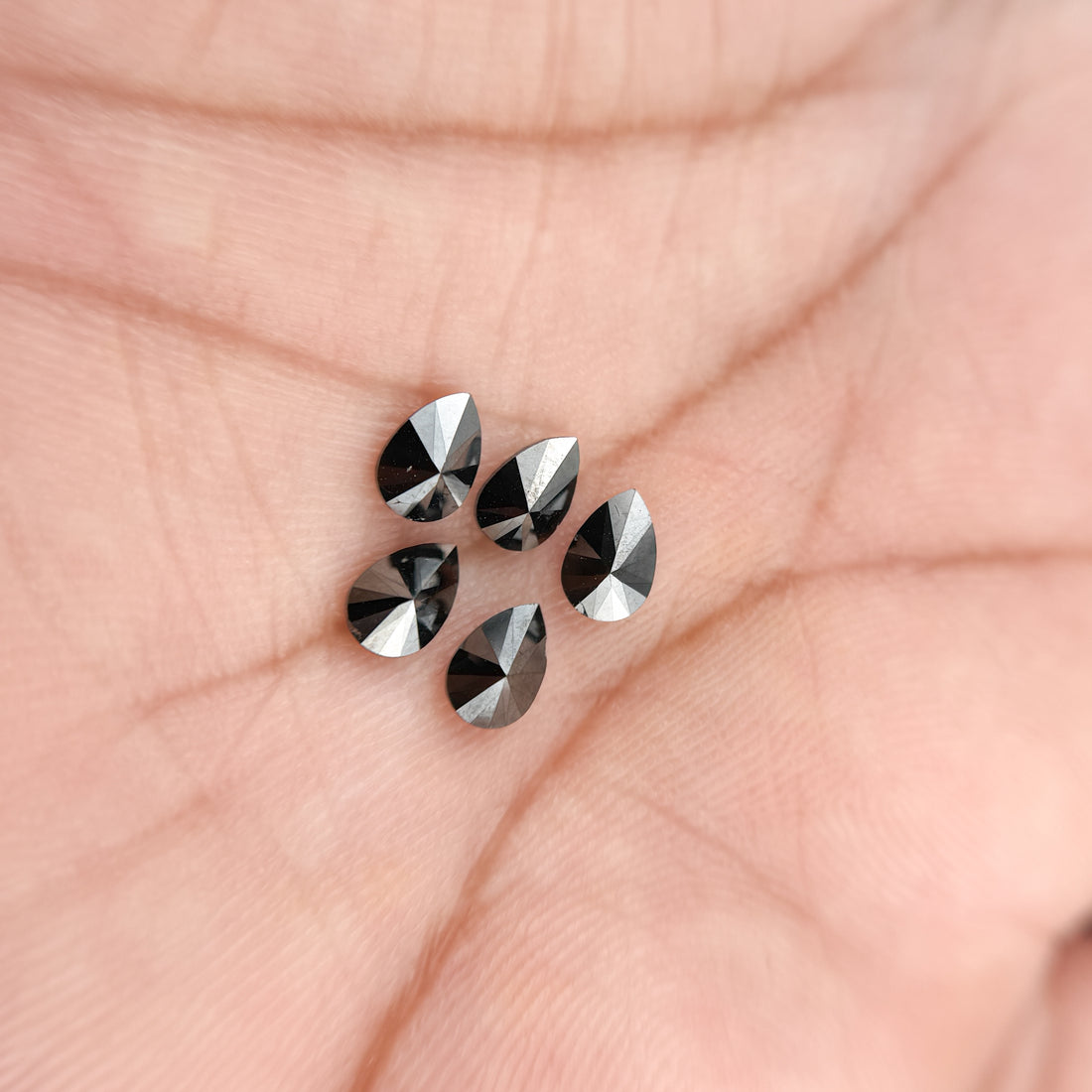 6 X 4 MM Pear Brilliant Cut Black Natural Fancy Diamond