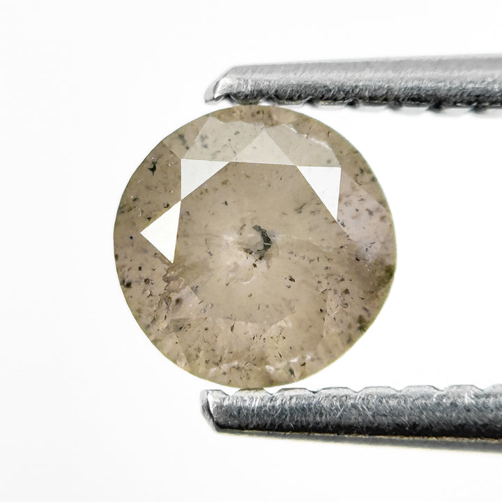 0.73 Ct Round Brilliant Cut Grey Natural Salt and Pepper Diamond