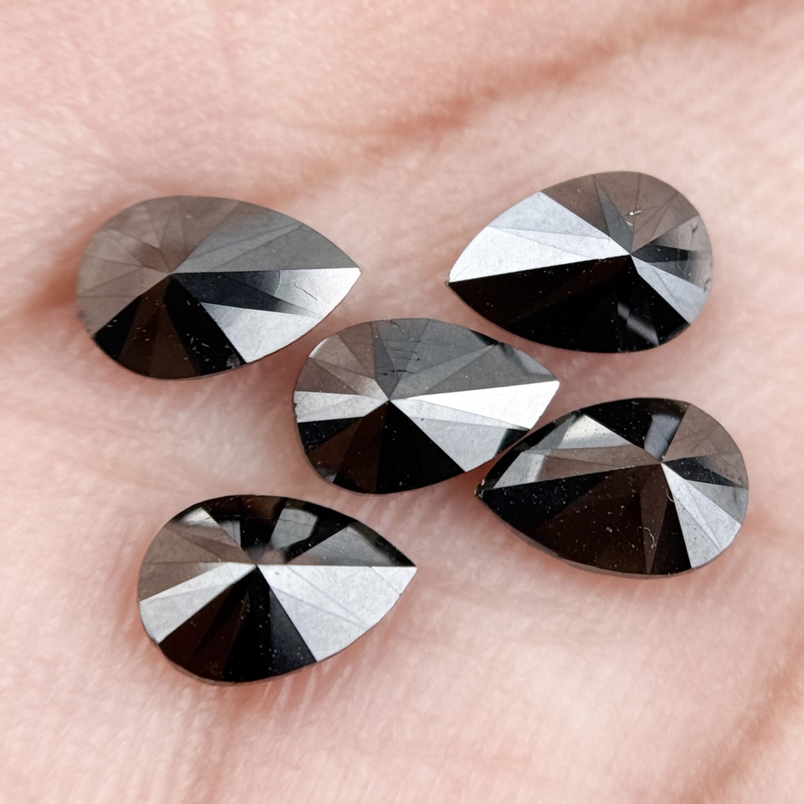 7 X 5 MM Pear Brilliant Cut Black Natural Fancy Diamond