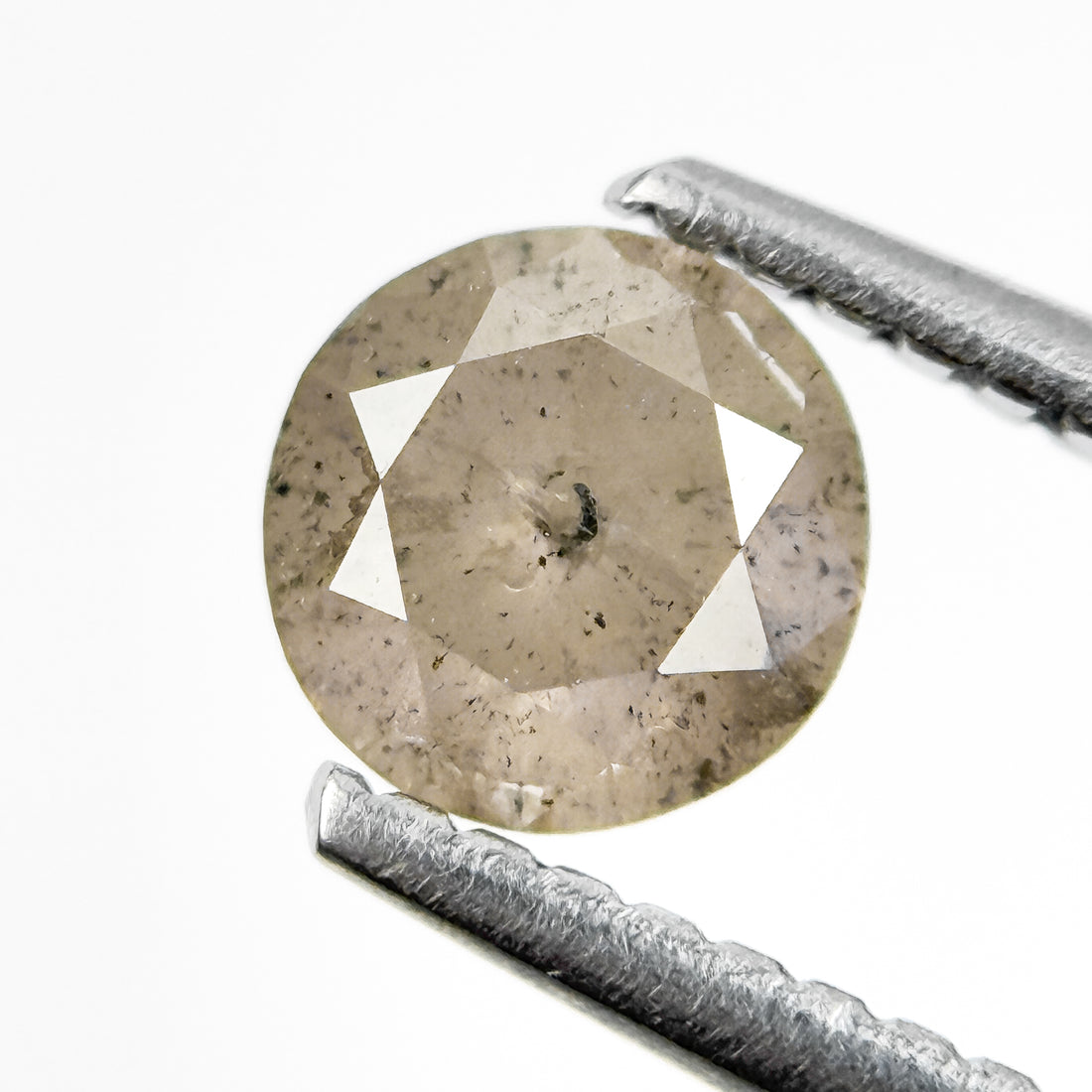 0.73 Ct Round Brilliant Cut Grey Natural Salt and Pepper Diamond