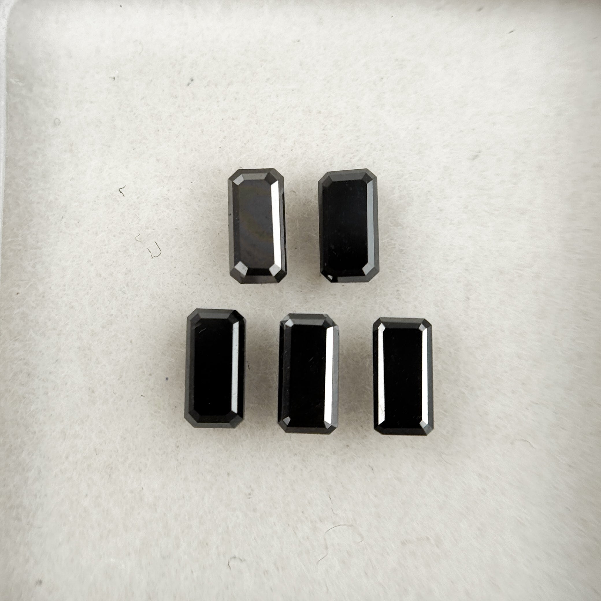4 MM Emerald Rose Cut Black Natural Fancy Diamond
