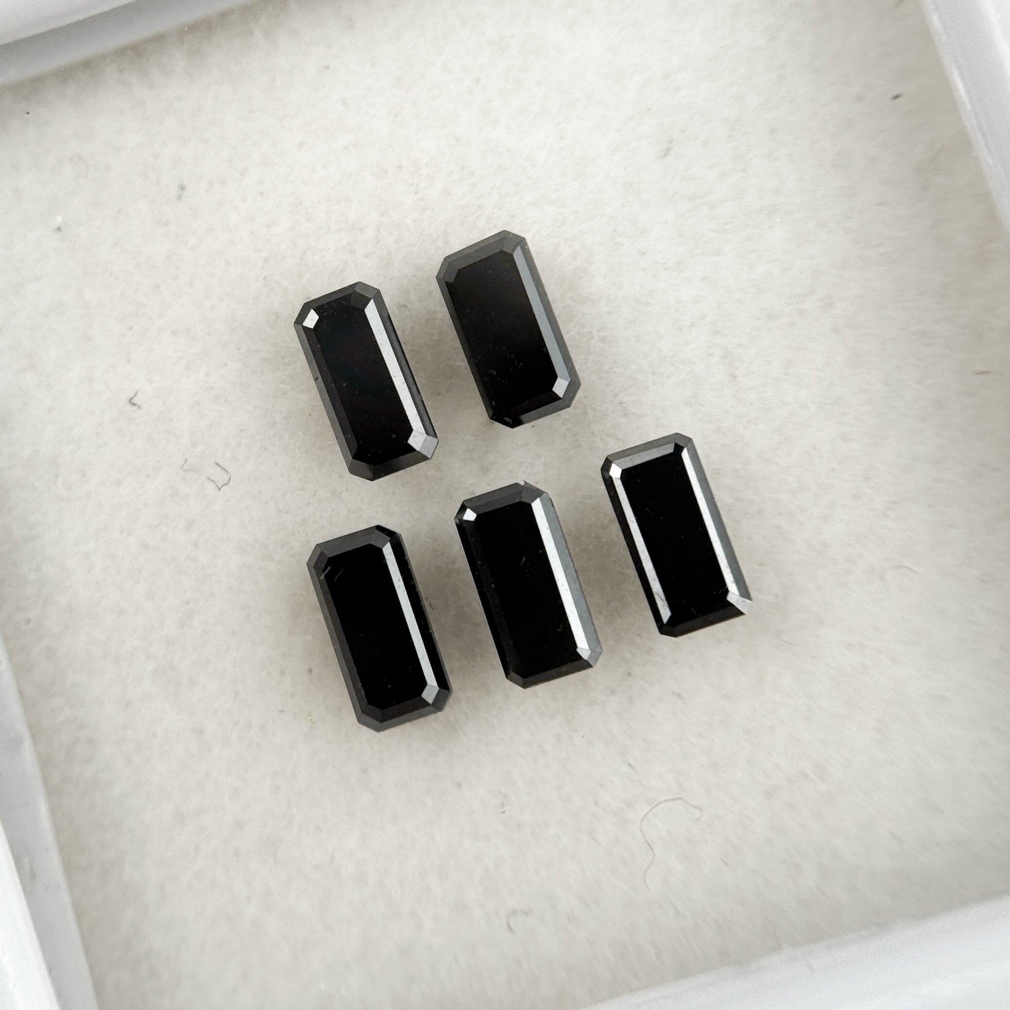 4 MM Emerald Rose Cut Black Natural Fancy Diamond