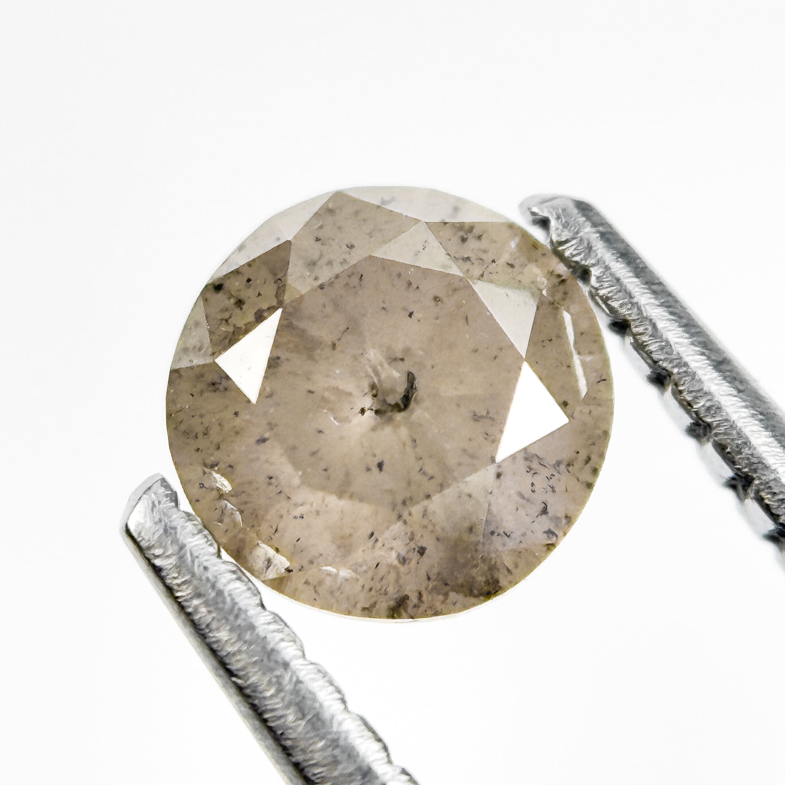 0.73 Ct Round Brilliant Cut Grey Natural Salt and Pepper Diamond