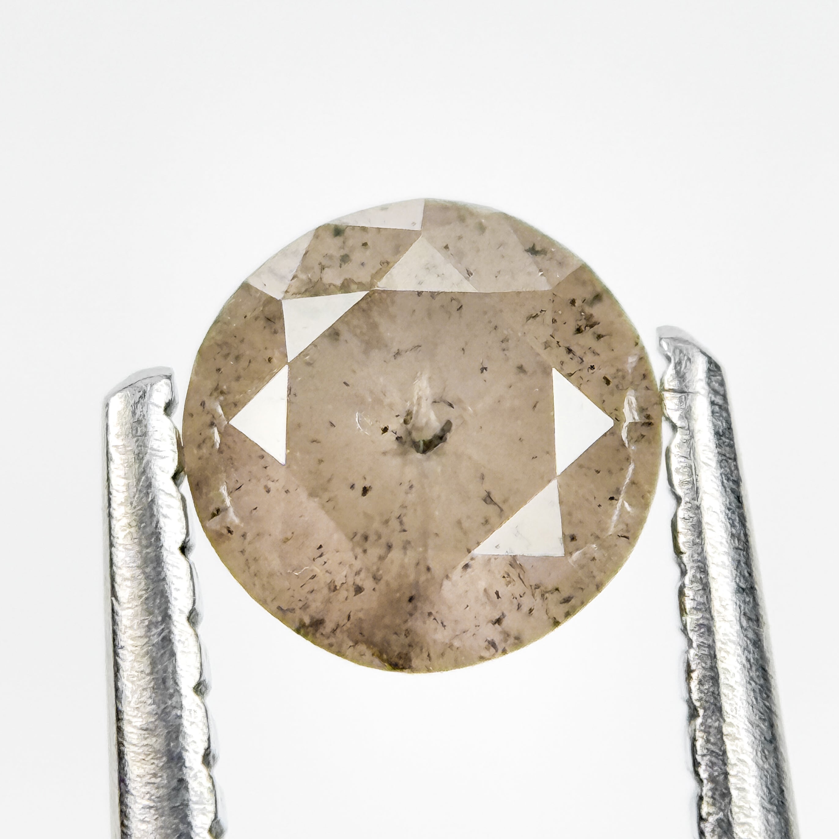0.73 Ct Round Brilliant Cut Grey Natural Salt and Pepper Diamond