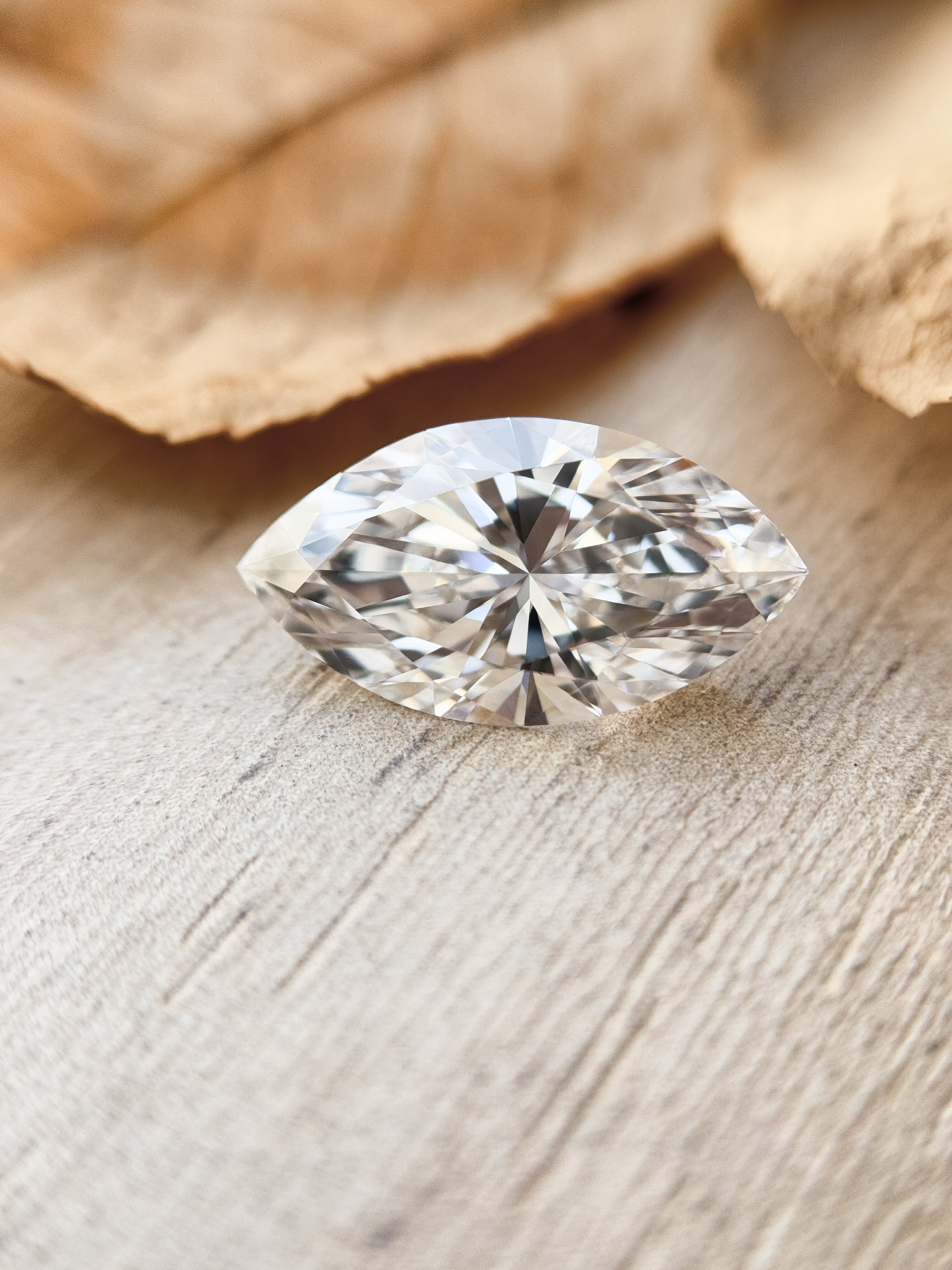 3.59 Ct Marquise Brilliant Cut White Natural Salt and Pepper Diamond