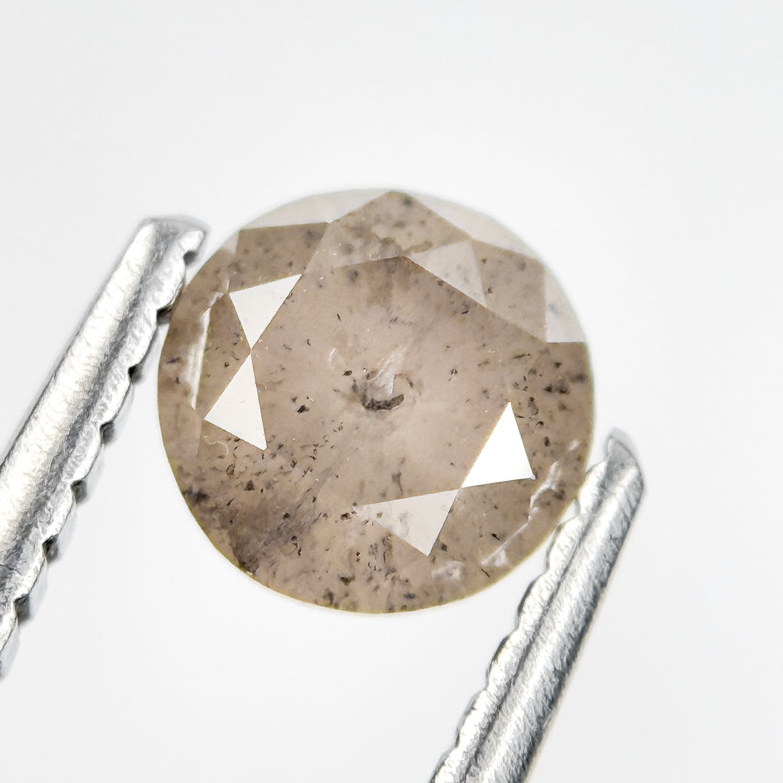 0.73 Ct Round Brilliant Cut Grey Natural Salt and Pepper Diamond