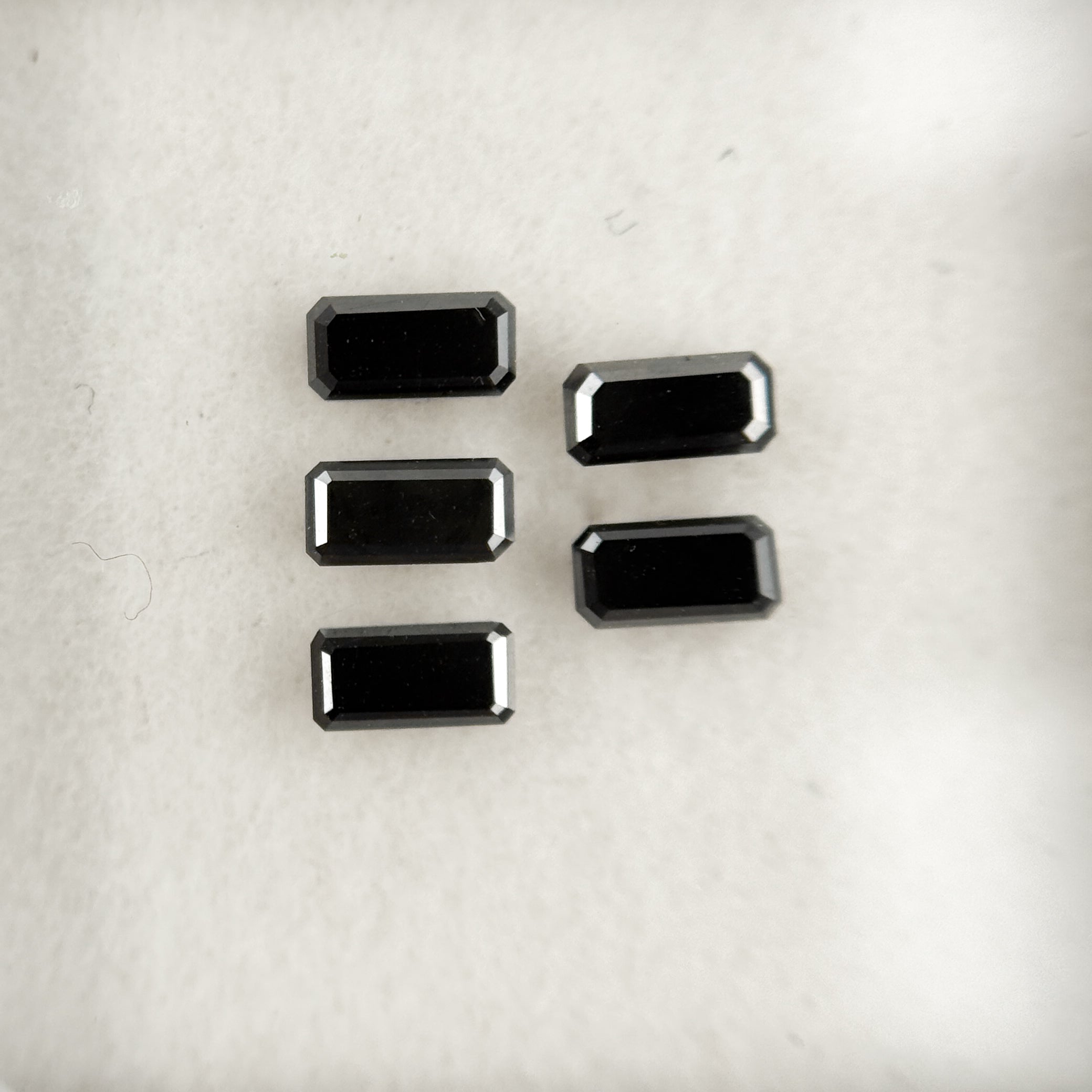 4 MM Emerald Rose Cut Black Natural Fancy Diamond