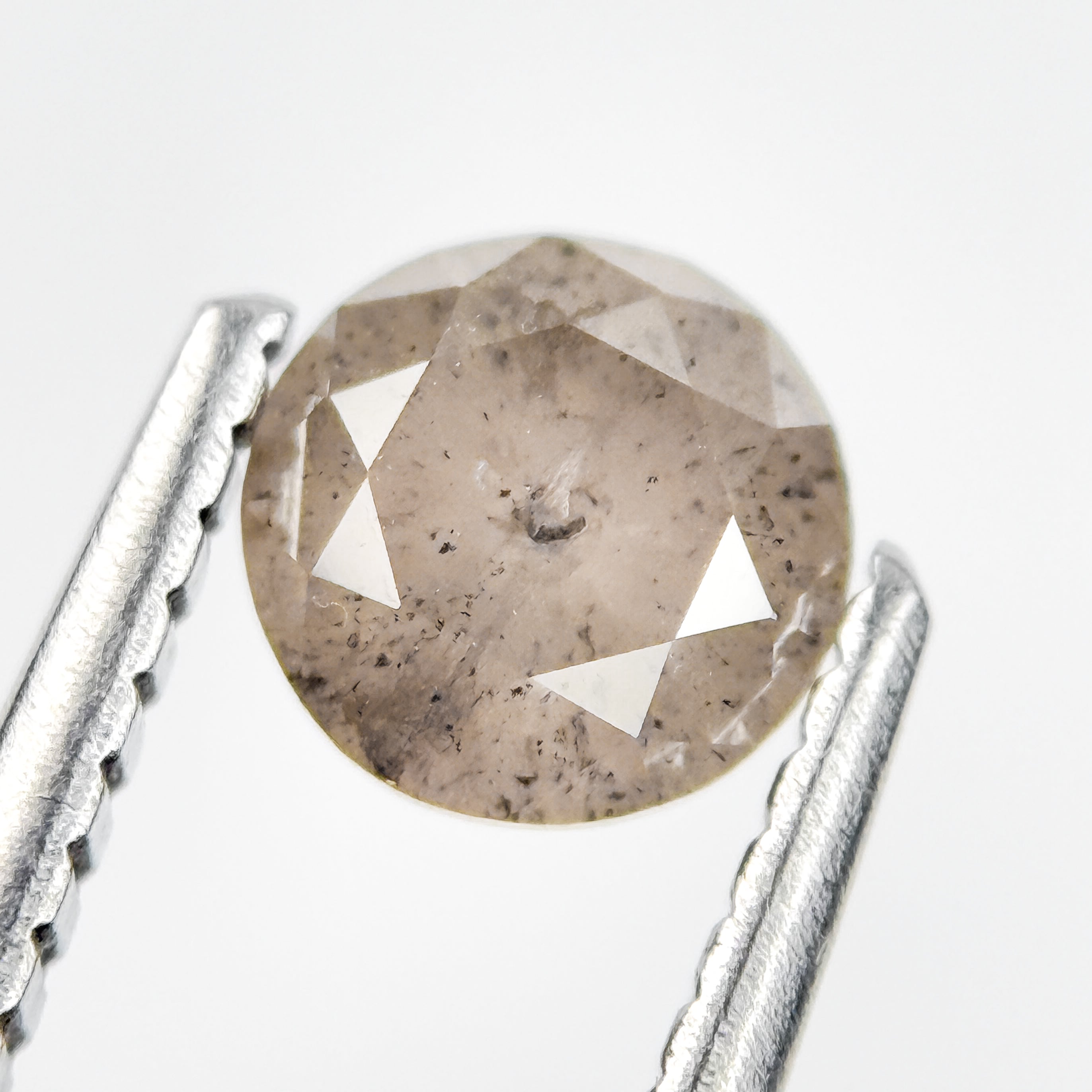 0.73 Ct Round Brilliant Cut Grey Natural Salt and Pepper Diamond