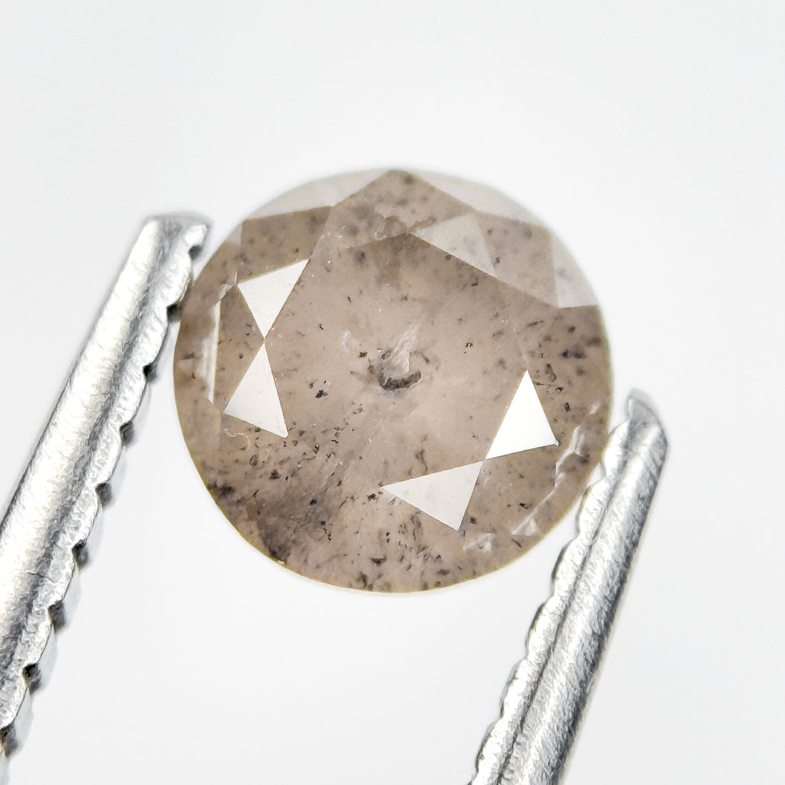 0.73 Ct Round Brilliant Cut Grey Natural Salt and Pepper Diamond