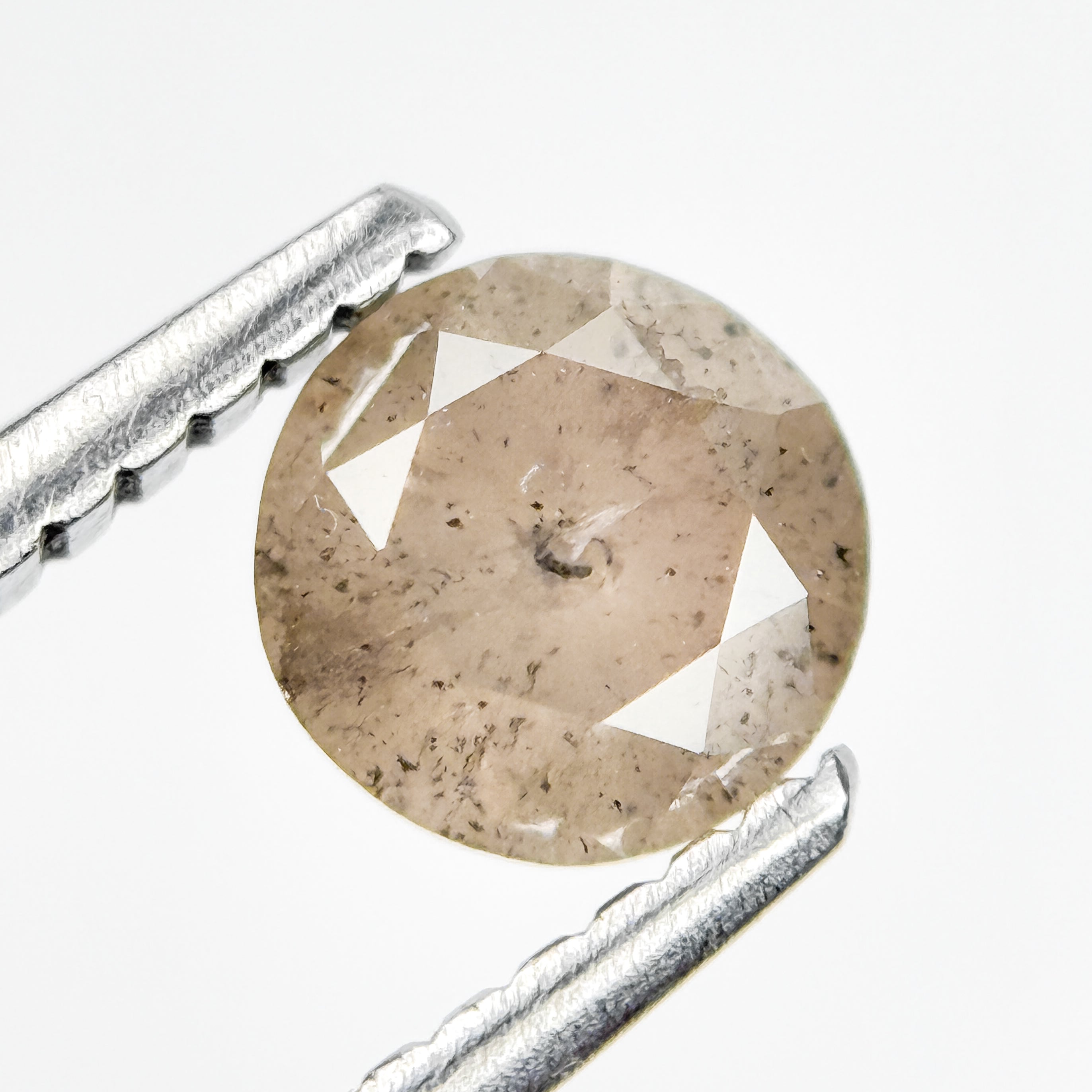 0.73 Ct Round Brilliant Cut Grey Natural Salt and Pepper Diamond