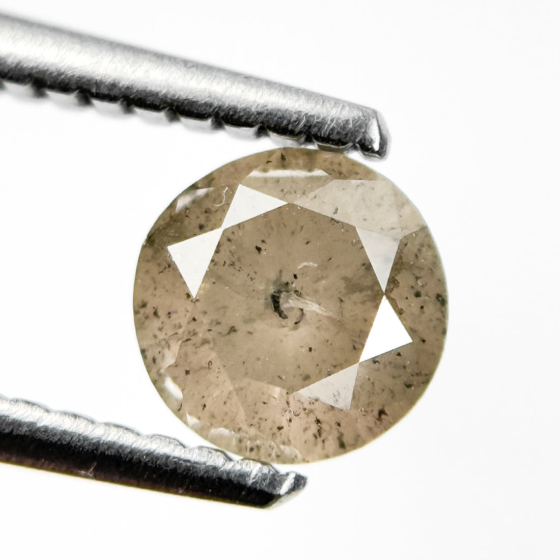 0.73 Ct Round Brilliant Cut Grey Natural Salt and Pepper Diamond