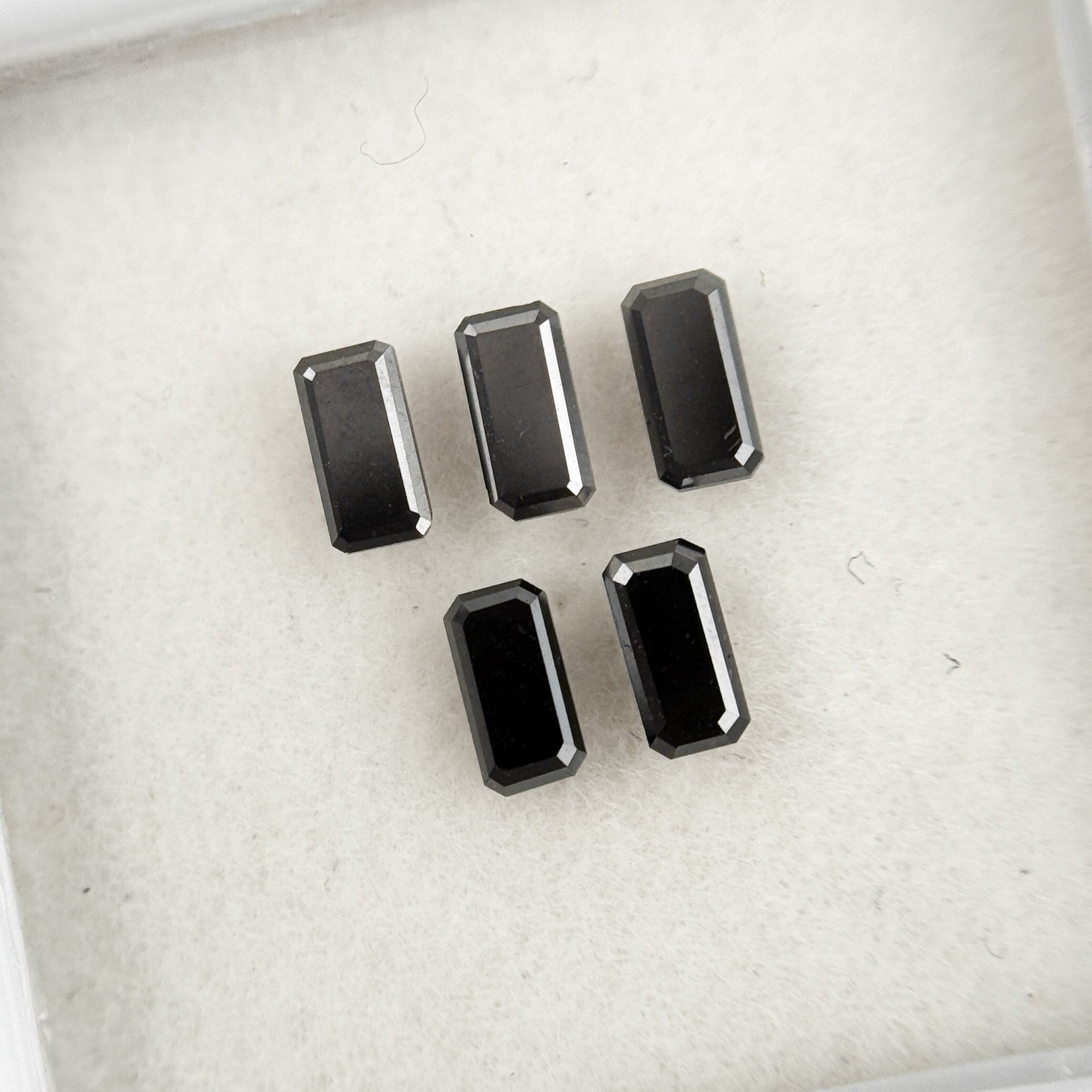 4 MM Emerald Rose Cut Black Natural Fancy Diamond