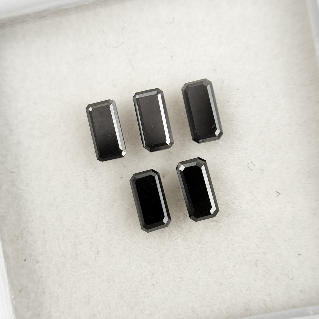 4 MM Emerald Rose Cut Black Natural Fancy Diamond