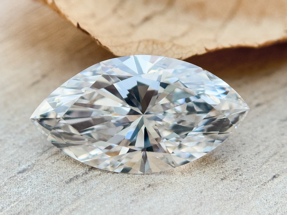 3.59 Ct Marquise Brilliant Cut White Natural Salt and Pepper Diamond
