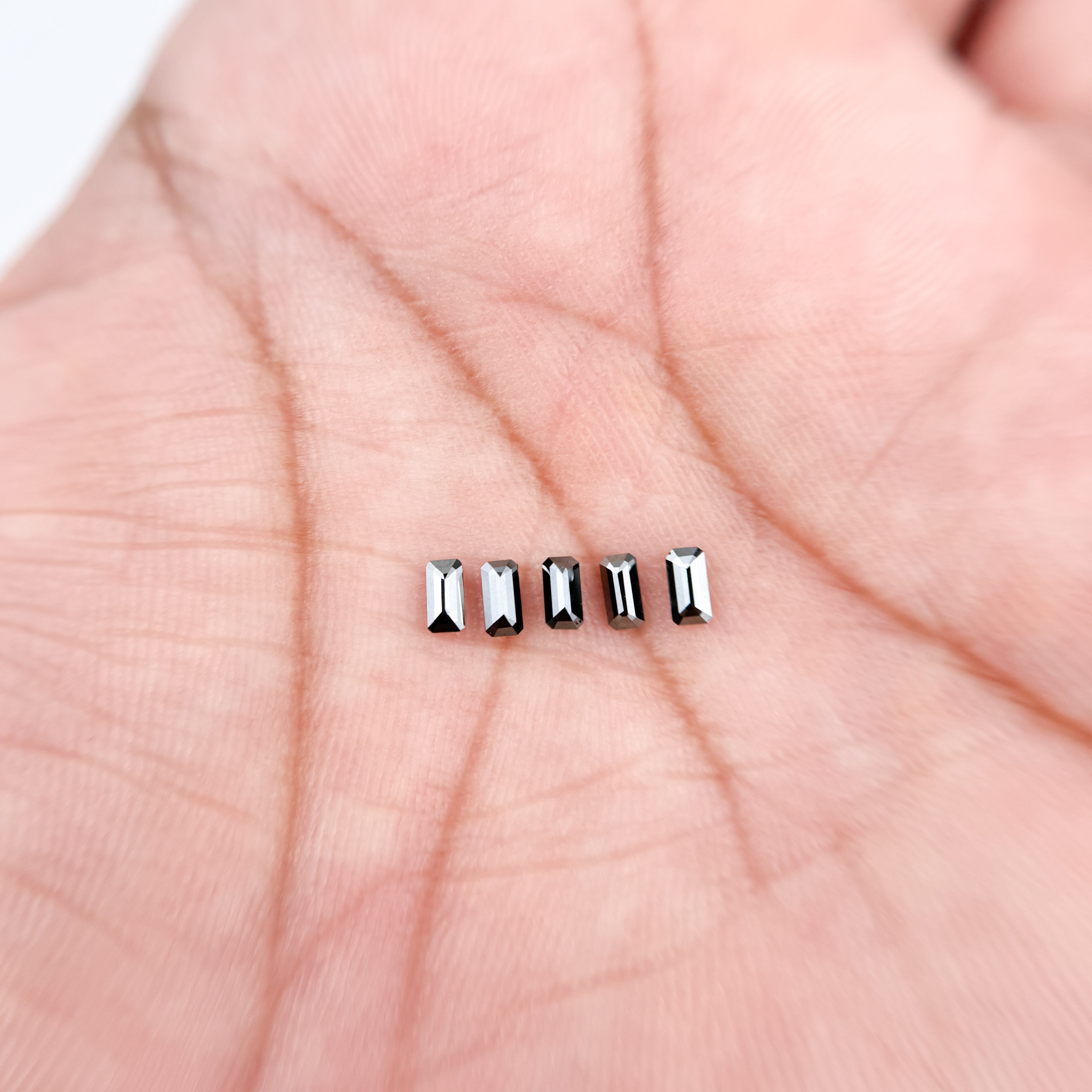 4 MM Emerald Rose Cut Black Natural Fancy Diamond
